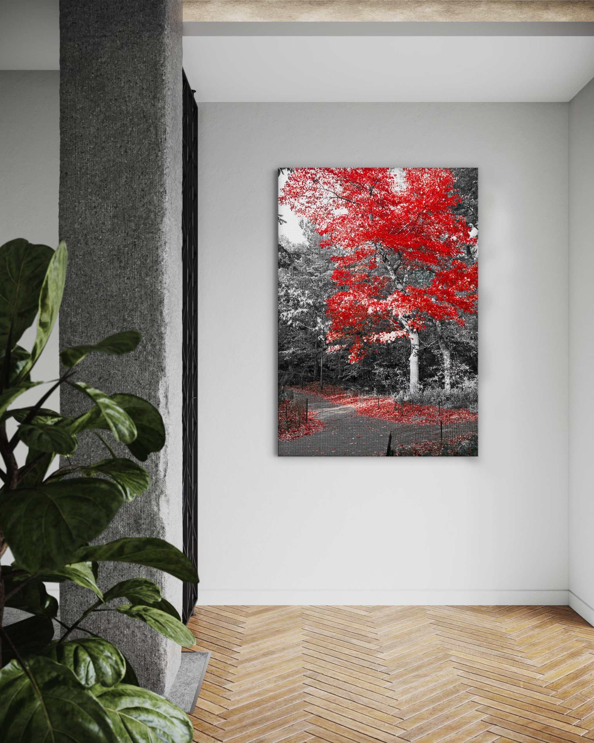 Red Autumn - Leinwandbild Landschaft SimpleCanvas Canvas