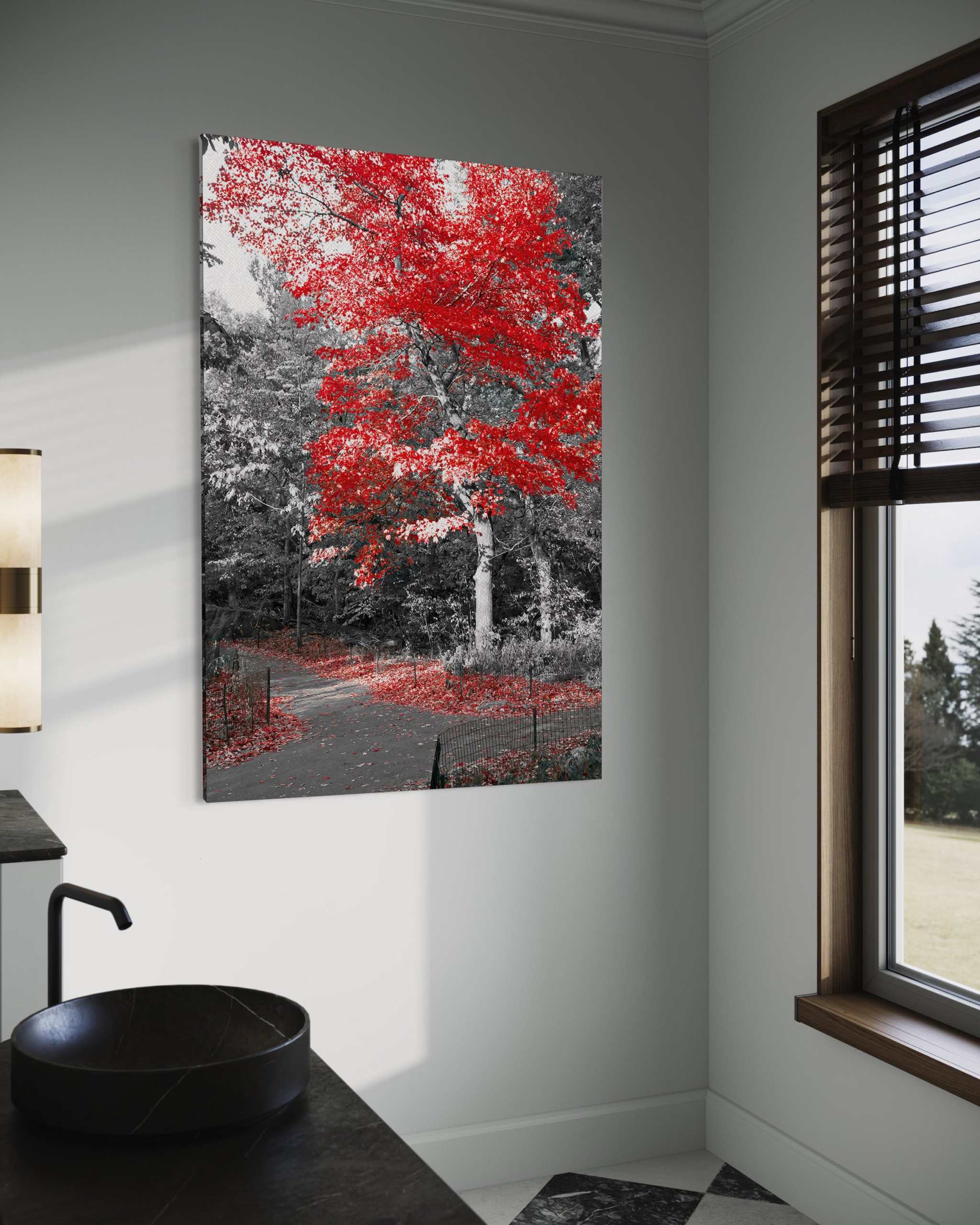 Red Autumn - Leinwandbild Landschaft SimpleCanvas Canvas