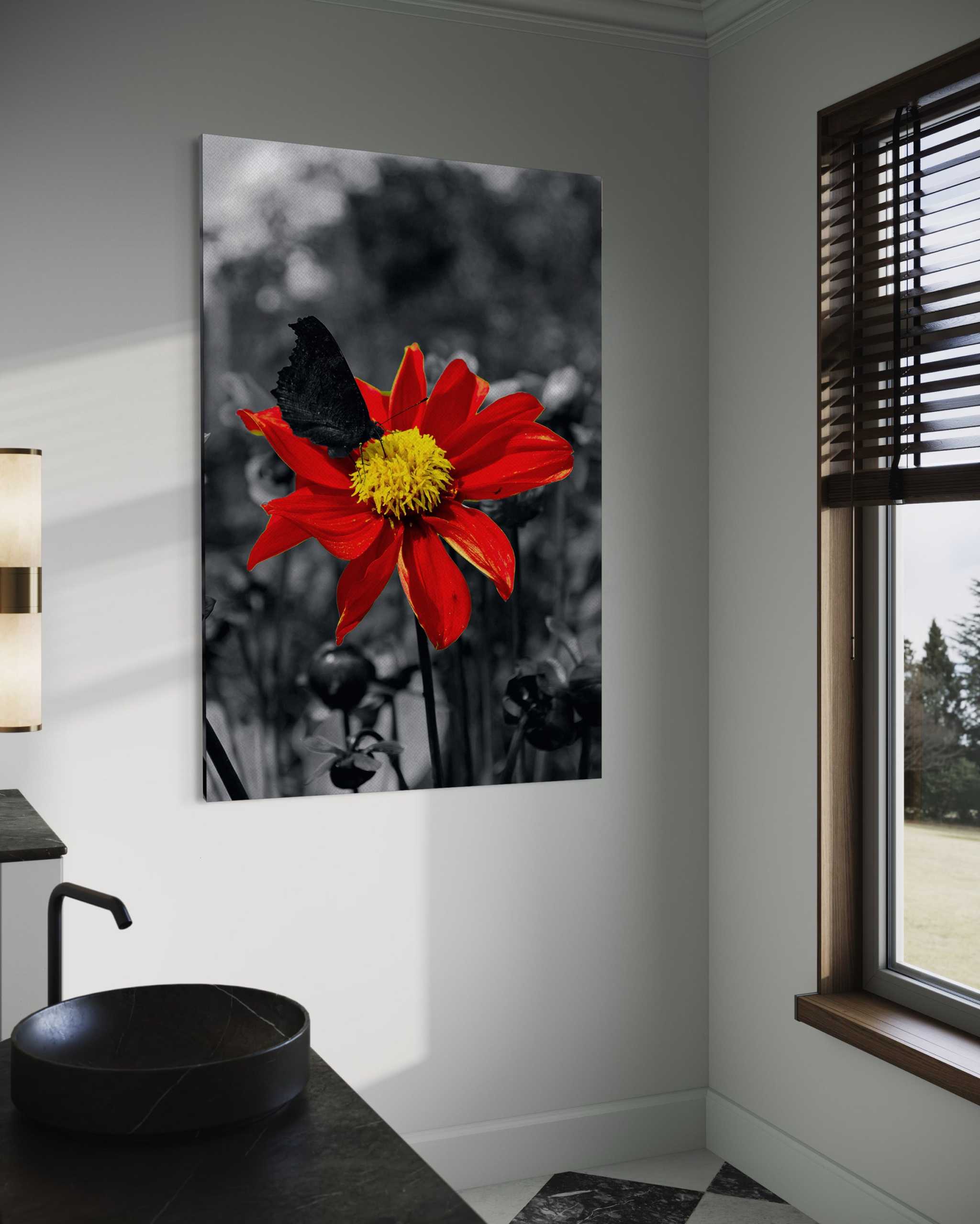 Red Flower - Leinwandbild Landschaft SimpleCanvas Canvas