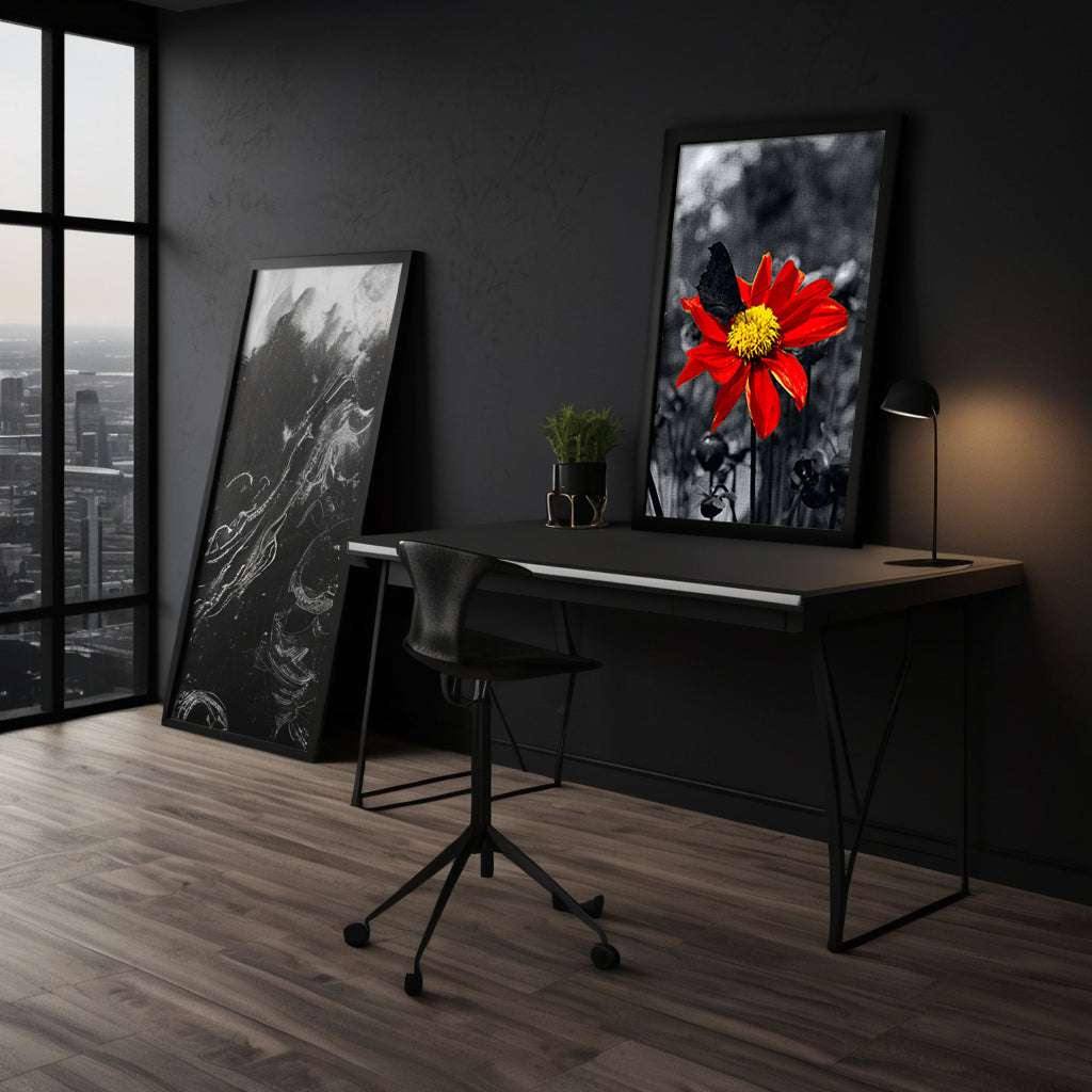 Red Flower - Leinwandbild Landschaft SimpleCanvas Canvas