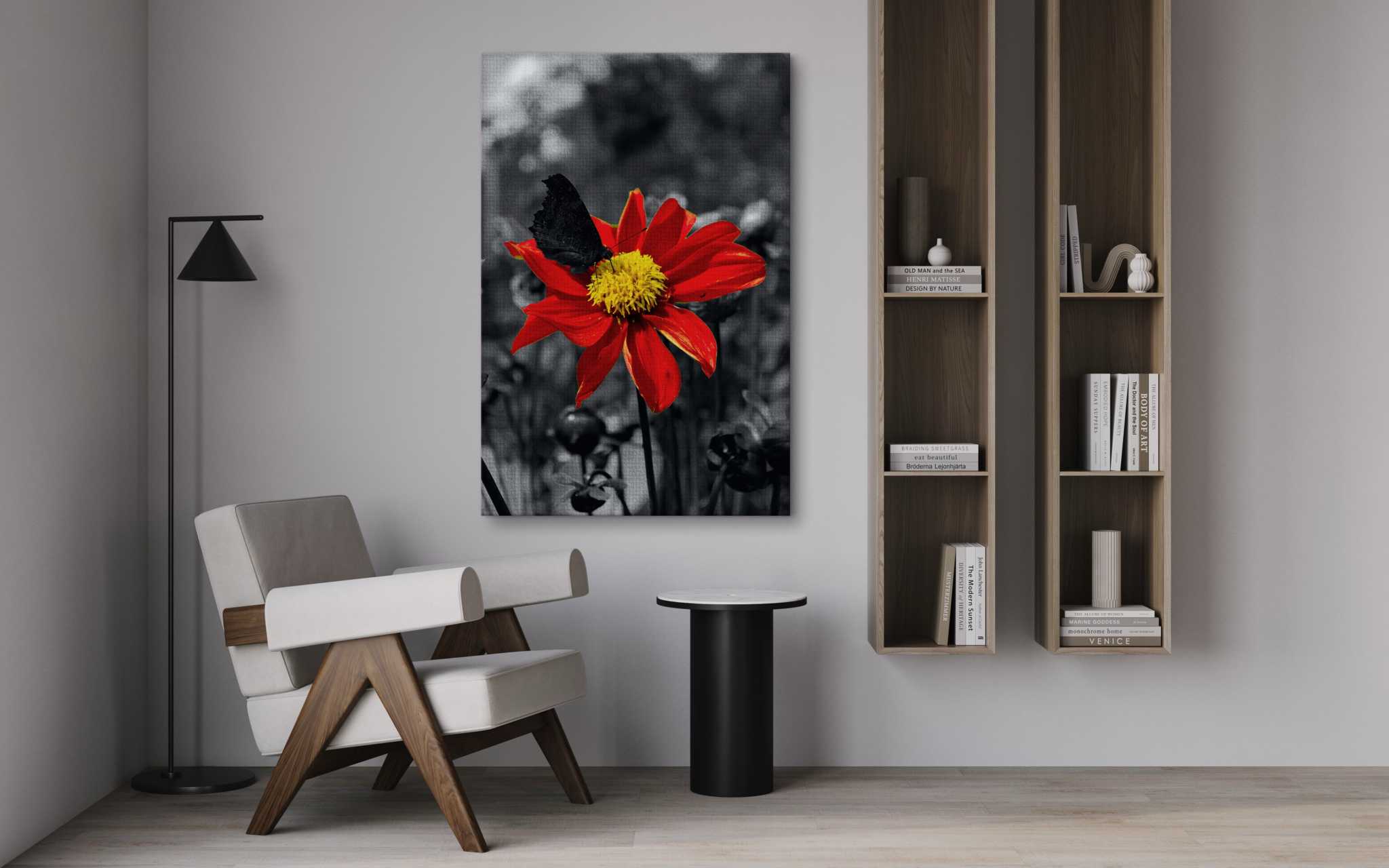 Red Flower - Leinwandbild Landschaft SimpleCanvas Canvas