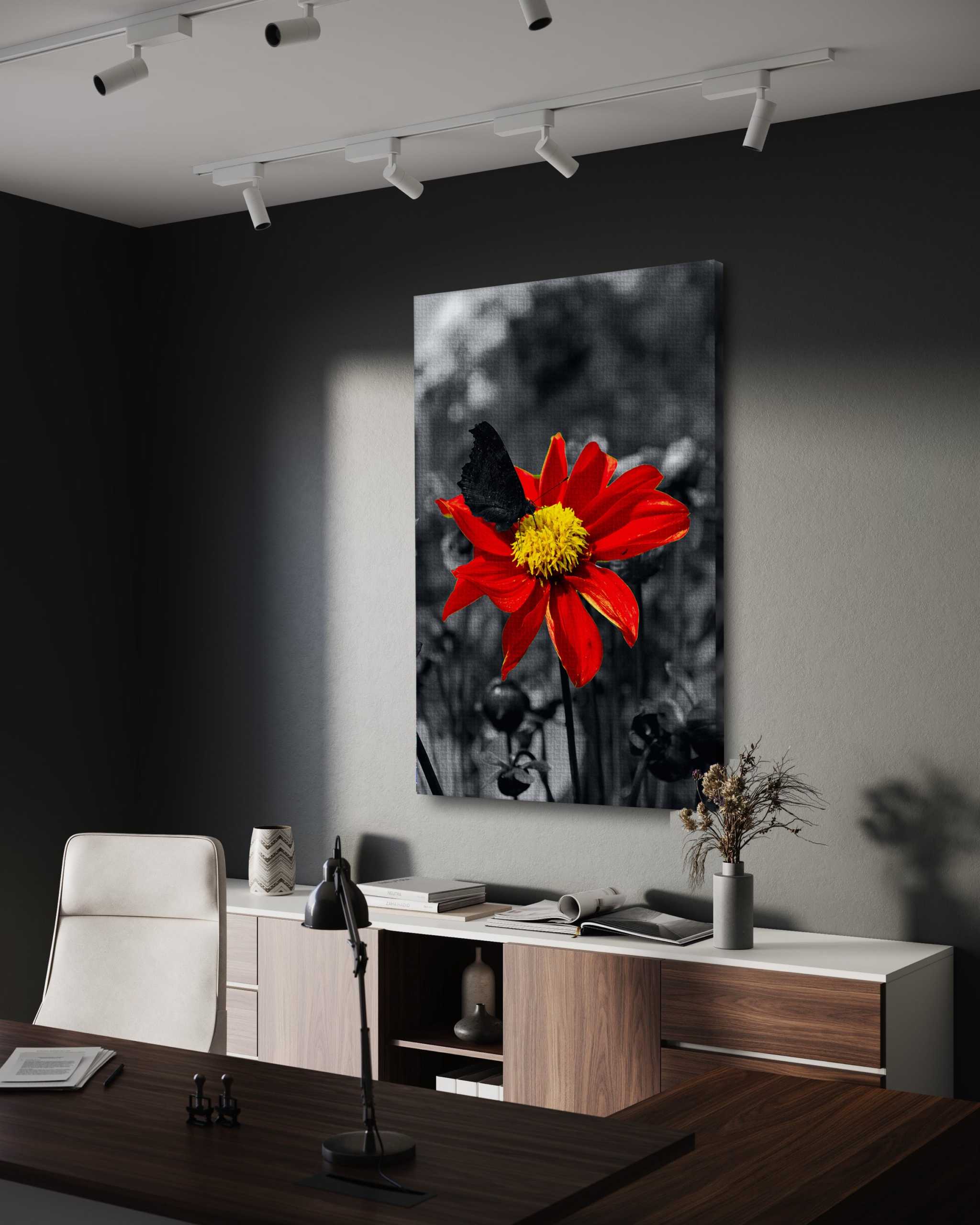 Red Flower - Leinwandbild Landschaft SimpleCanvas Canvas