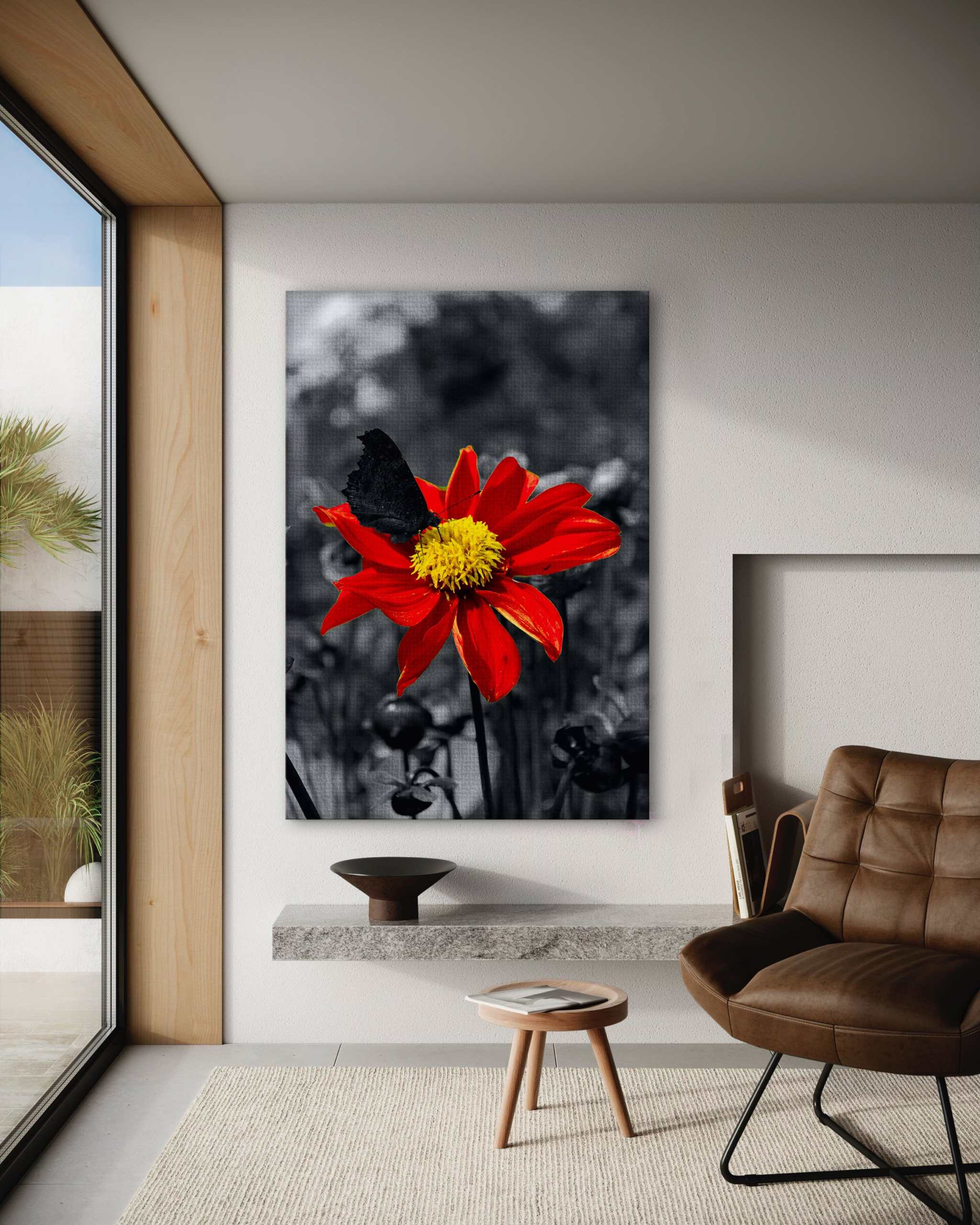 Red Flower - Leinwandbild Landschaft SimpleCanvas Canvas