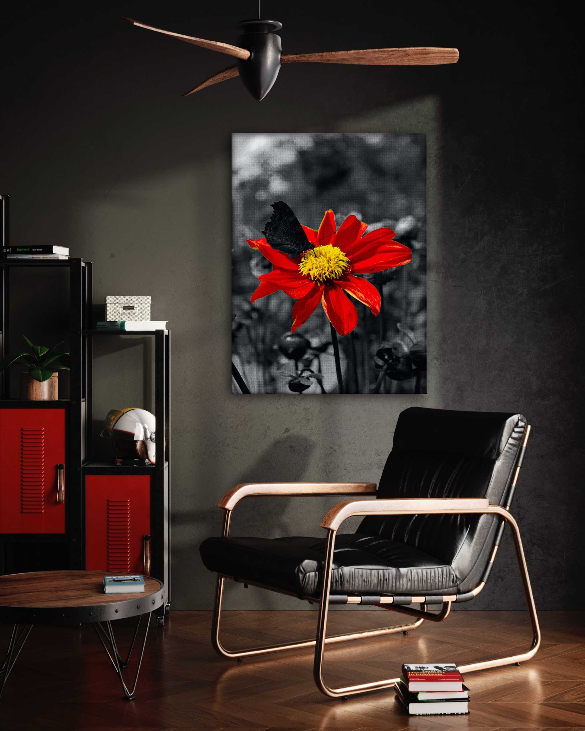 Red Flower - Leinwandbild Landschaft SimpleCanvas Canvas