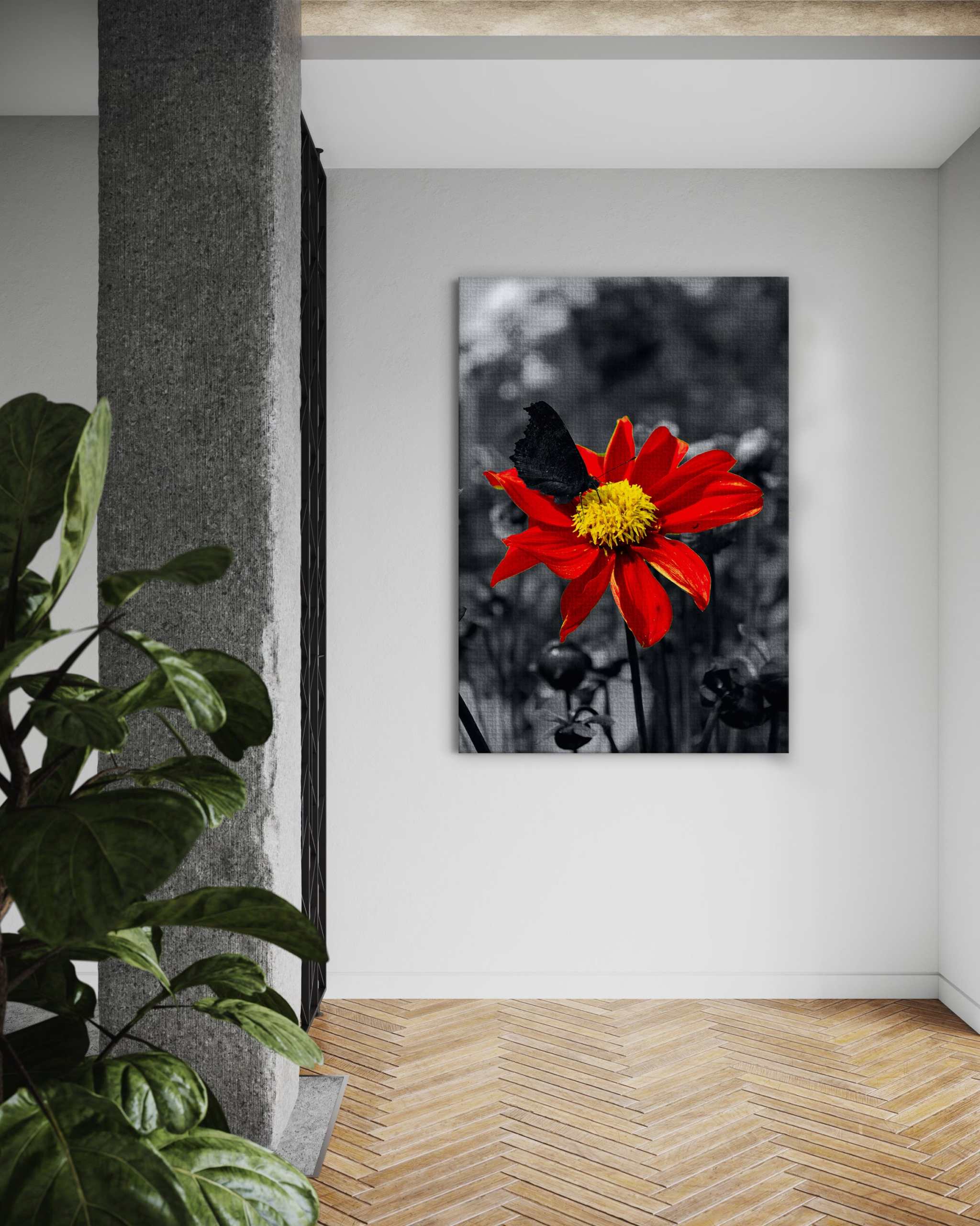 Red Flower - Leinwandbild Landschaft SimpleCanvas Canvas