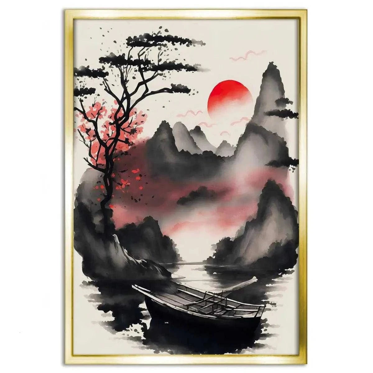 Red Morning - Leinwandbild Japanisch SimpleCanvas Canvas