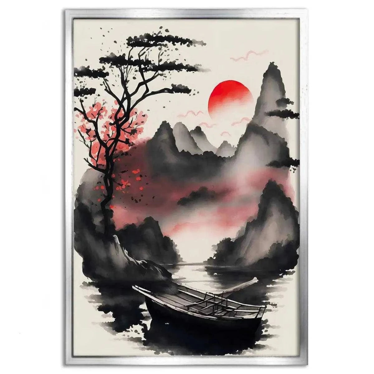 Red Morning - Leinwandbild Japanisch SimpleCanvas Canvas