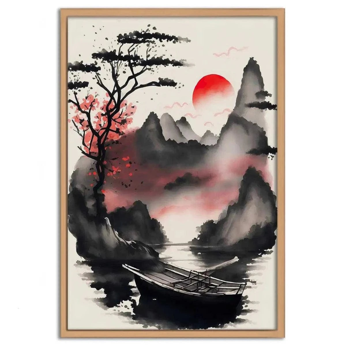 Red Morning - Leinwandbild Japanisch SimpleCanvas Canvas
