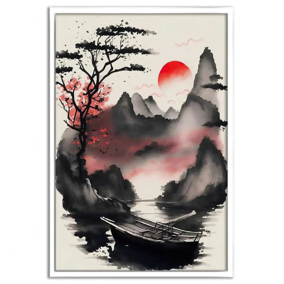 Red Morning - Leinwandbild Japanisch SimpleCanvas Canvas