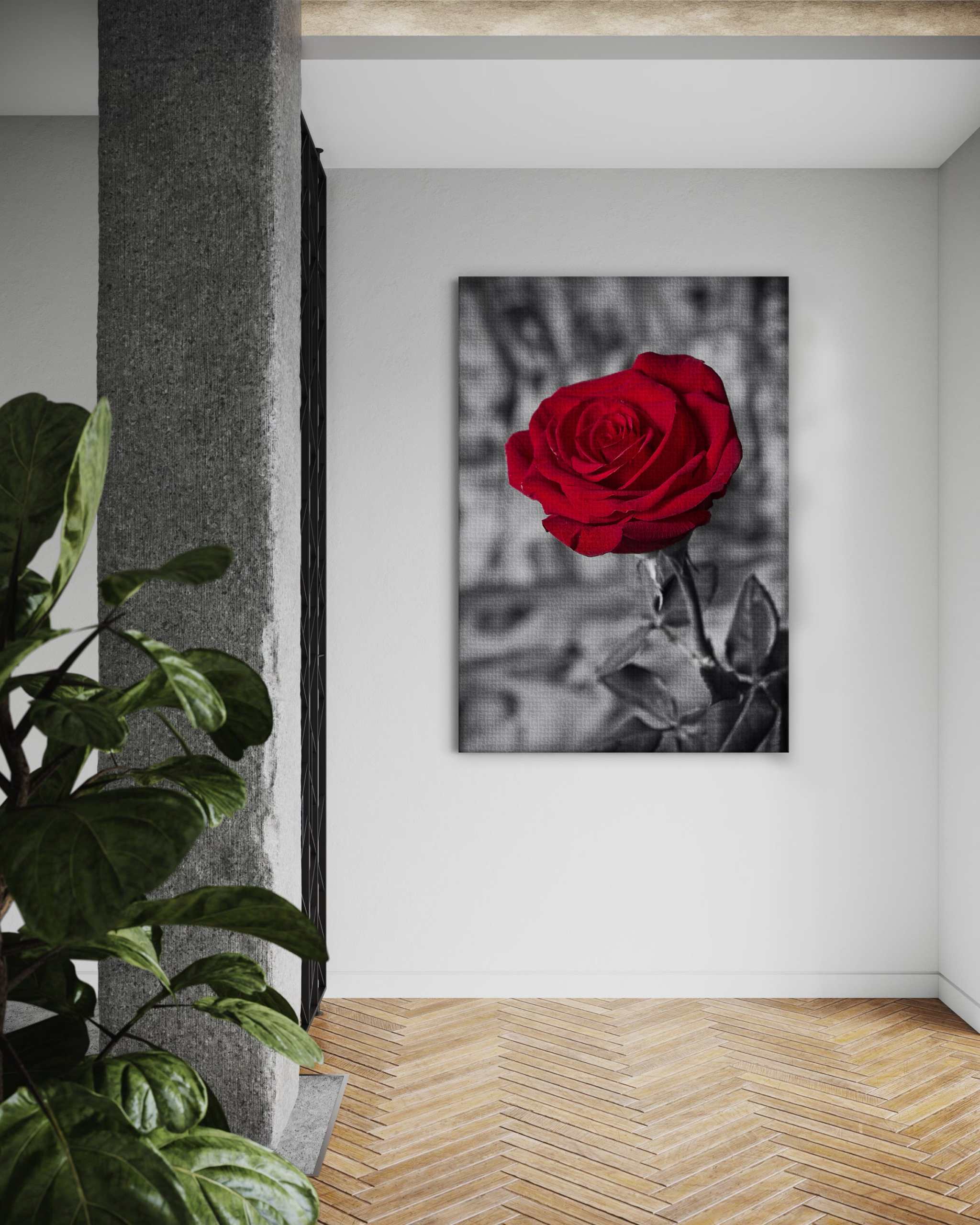 Red Rose - Leinwandbild Landschaft SimpleCanvas Canvas