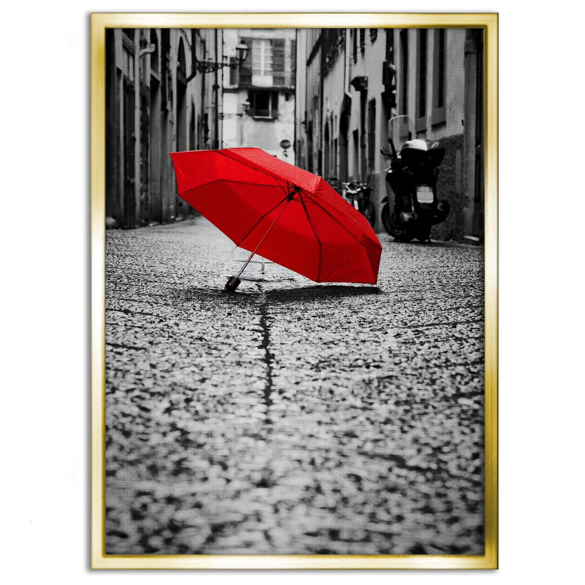 Red Umbrella - Leinwandbild Landschaft SimpleCanvas Canvas
