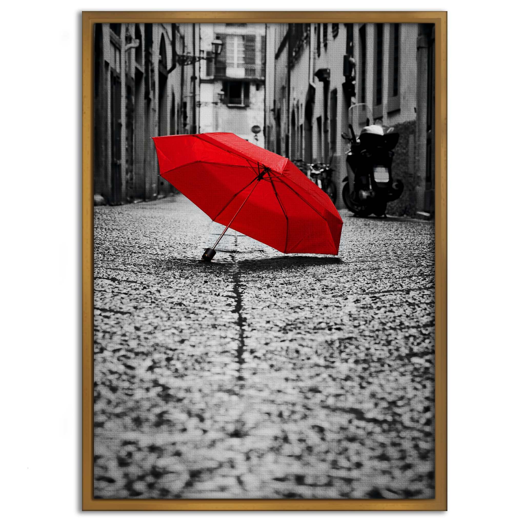 Red Umbrella - Leinwandbild Landschaft SimpleCanvas Canvas