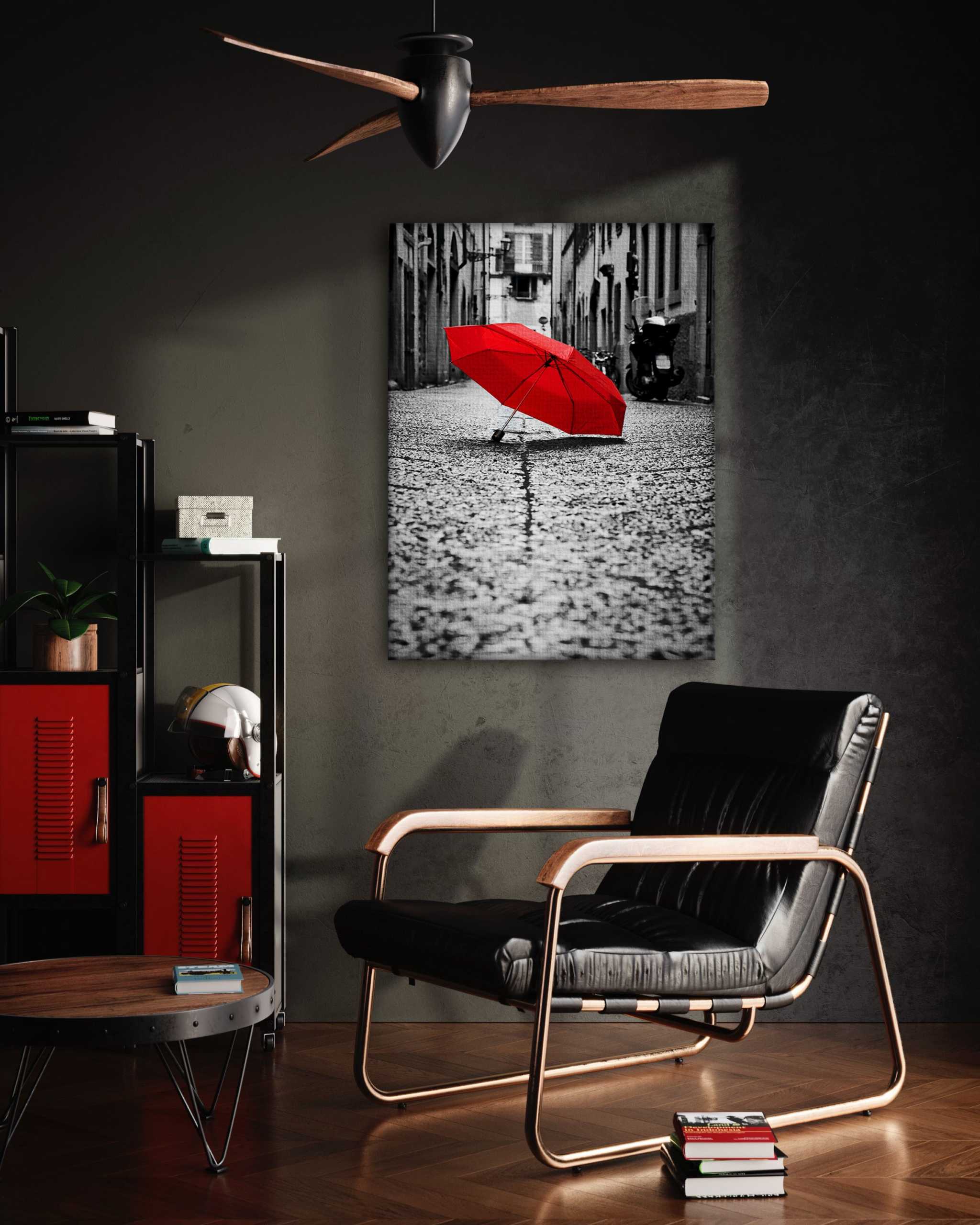 Red Umbrella - Leinwandbild Landschaft SimpleCanvas Canvas