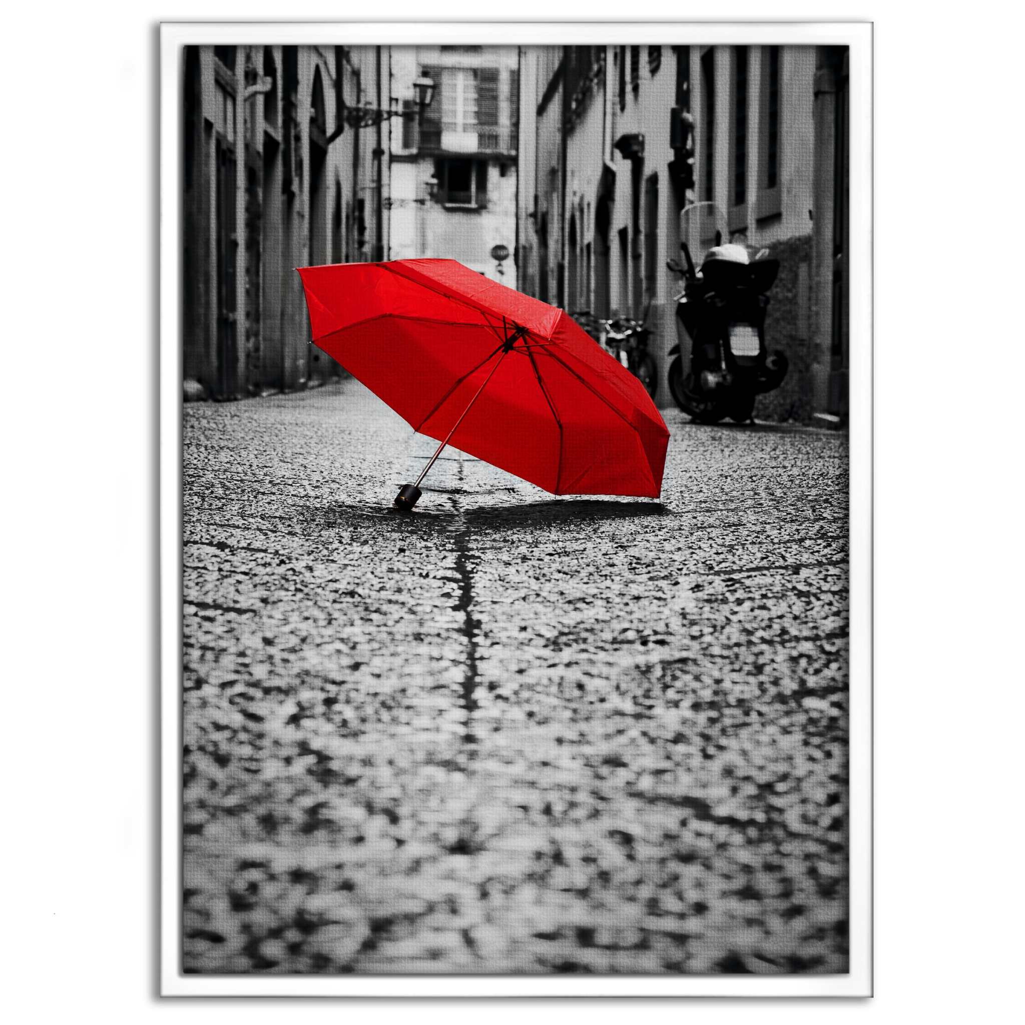 Red Umbrella - Leinwandbild Landschaft SimpleCanvas Canvas