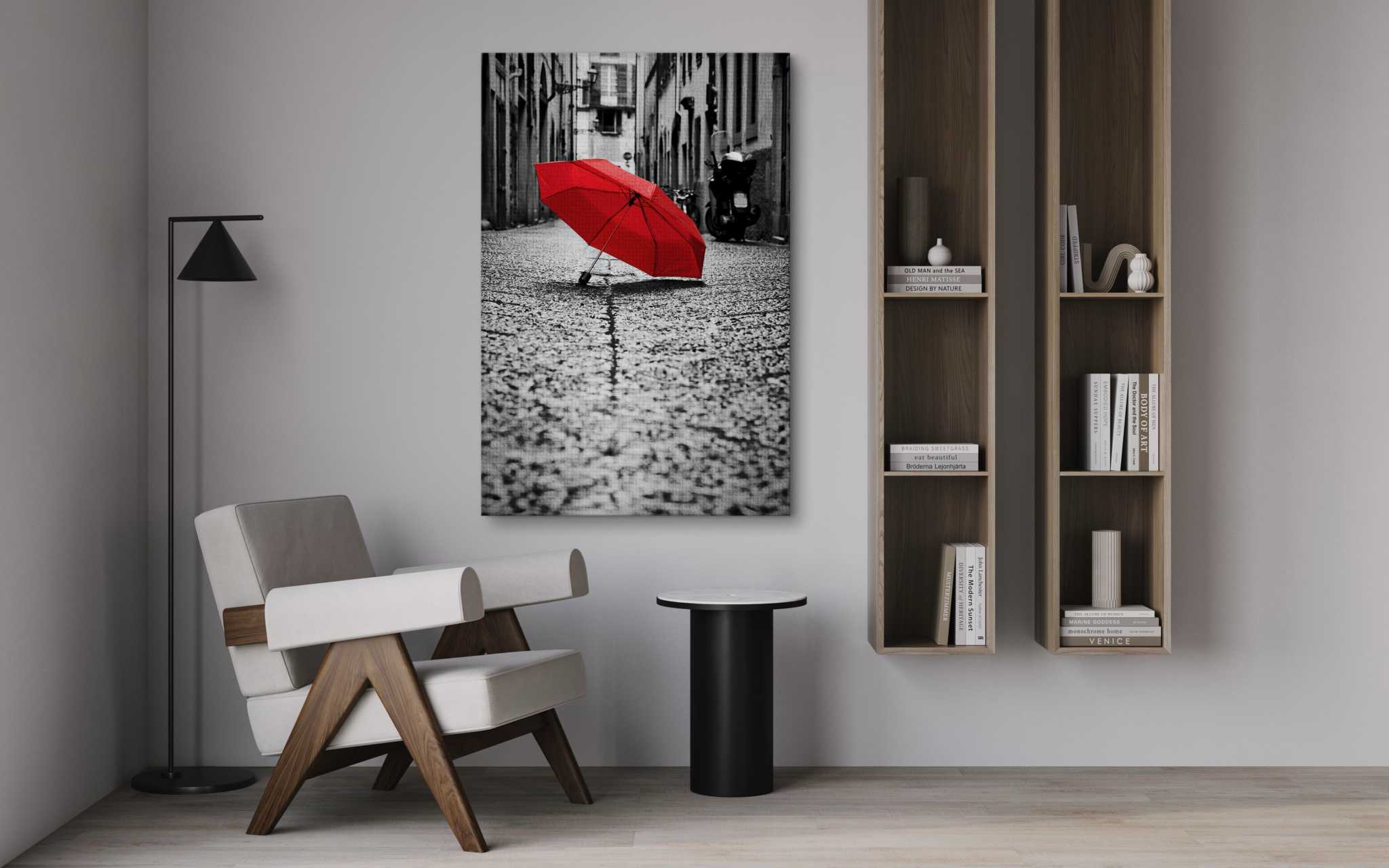 Red Umbrella - Leinwandbild Landschaft SimpleCanvas Canvas