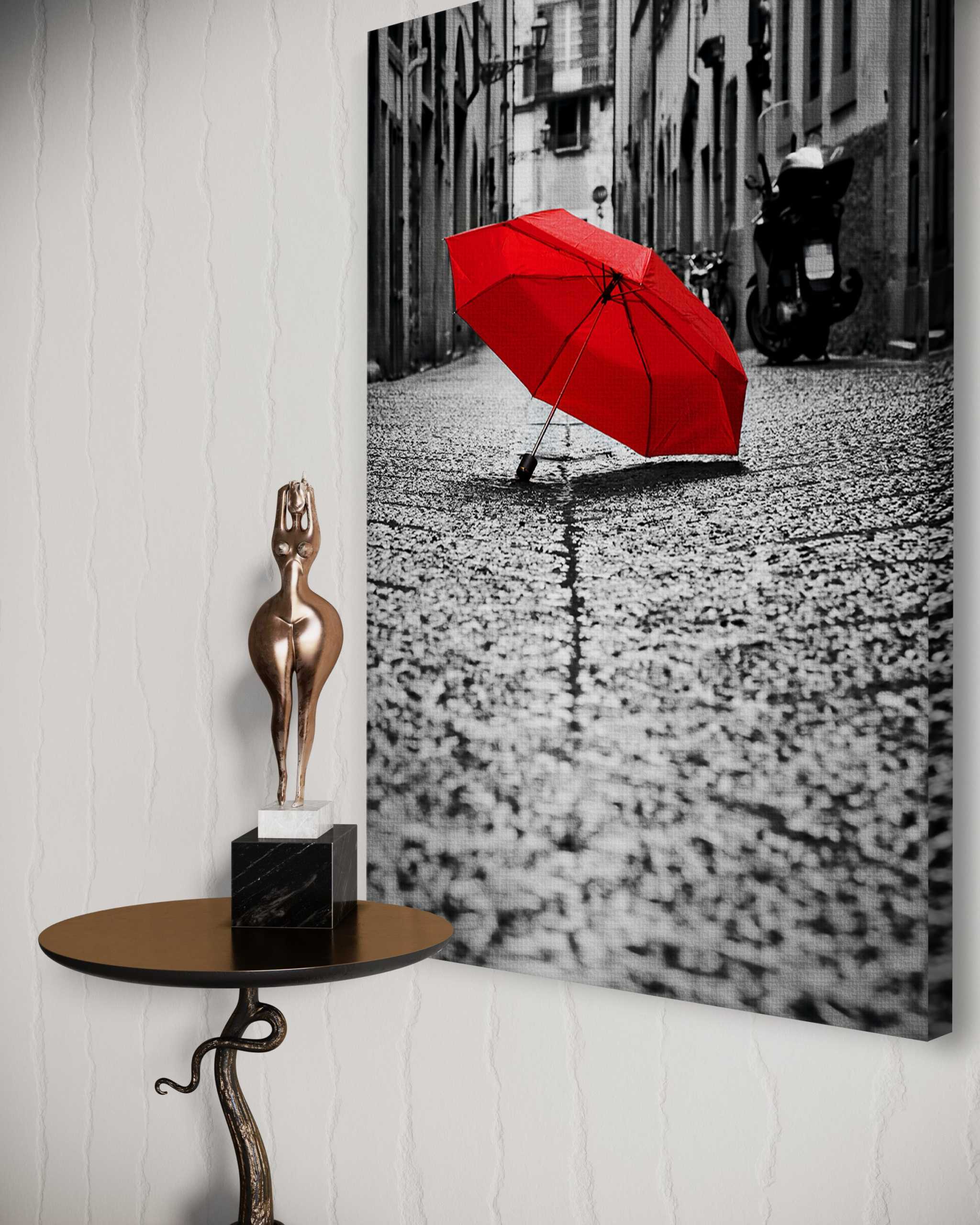 Red Umbrella - Leinwandbild Landschaft SimpleCanvas Canvas