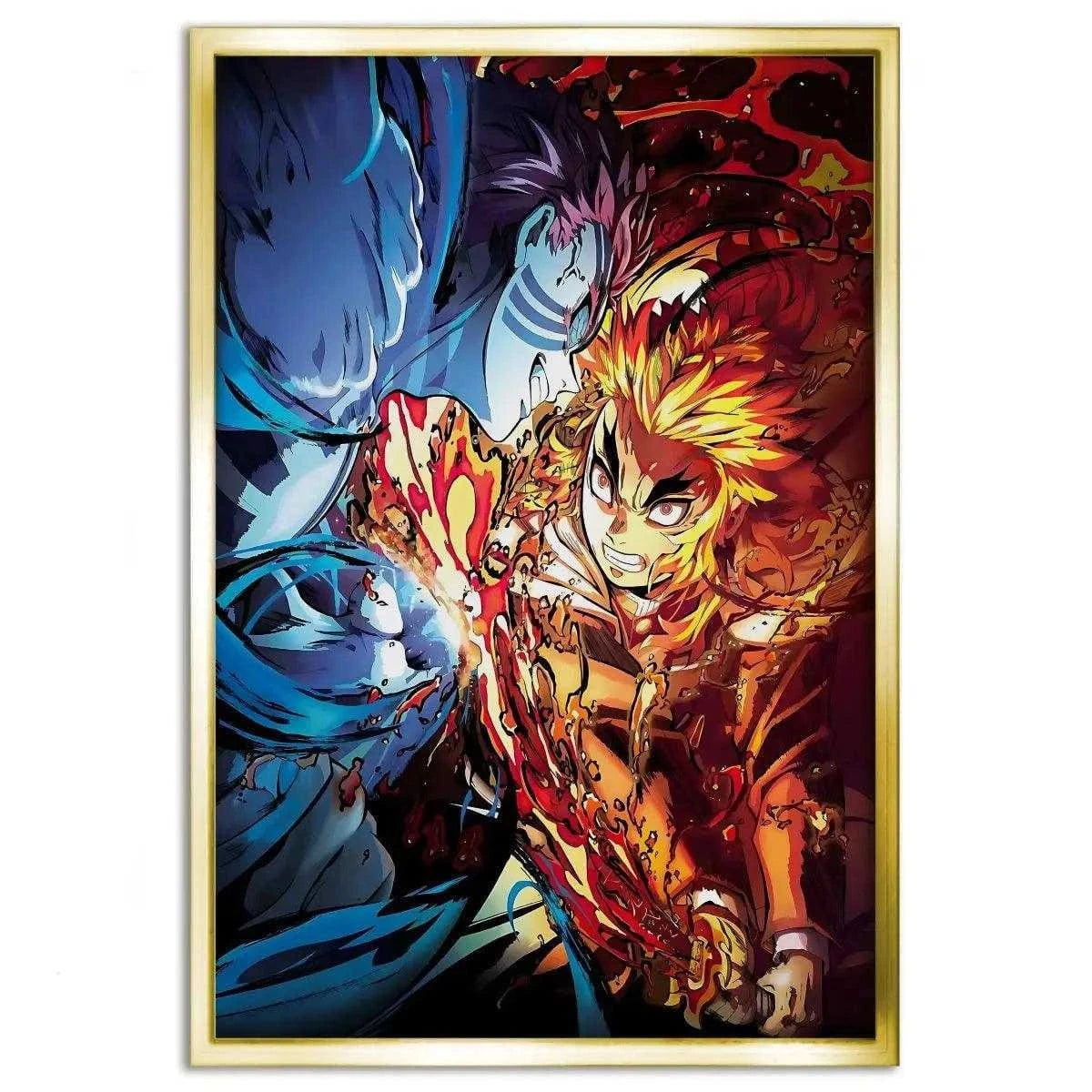 Rengoku vs. Akaza - Anime Leinwandbild SimpleCanvas Canvas
