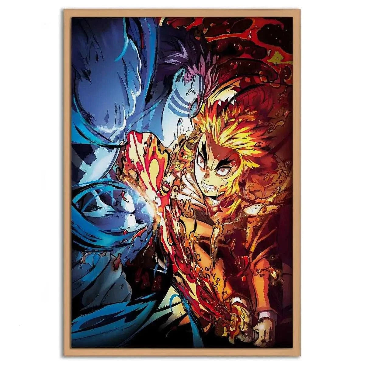 Rengoku vs. Akaza - Anime Leinwandbild SimpleCanvas Canvas