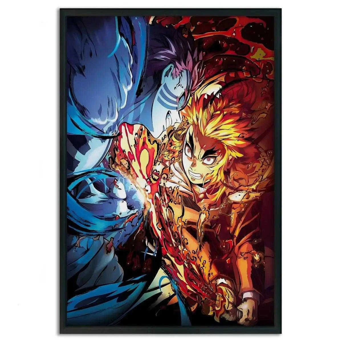 Rengoku vs. Akaza - Anime Leinwandbild SimpleCanvas Canvas