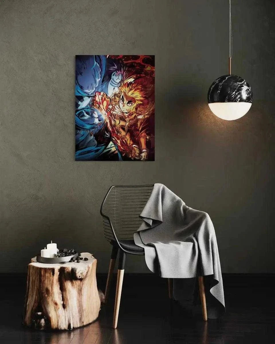 Rengoku vs. Akaza - Anime Leinwandbild SimpleCanvas Canvas