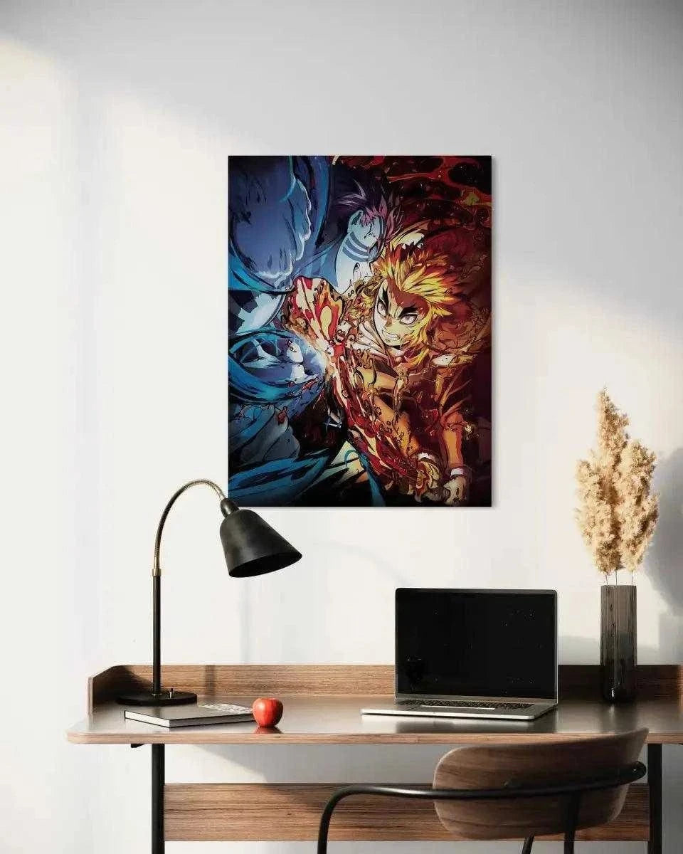 Rengoku vs. Akaza - Anime Leinwandbild SimpleCanvas Canvas