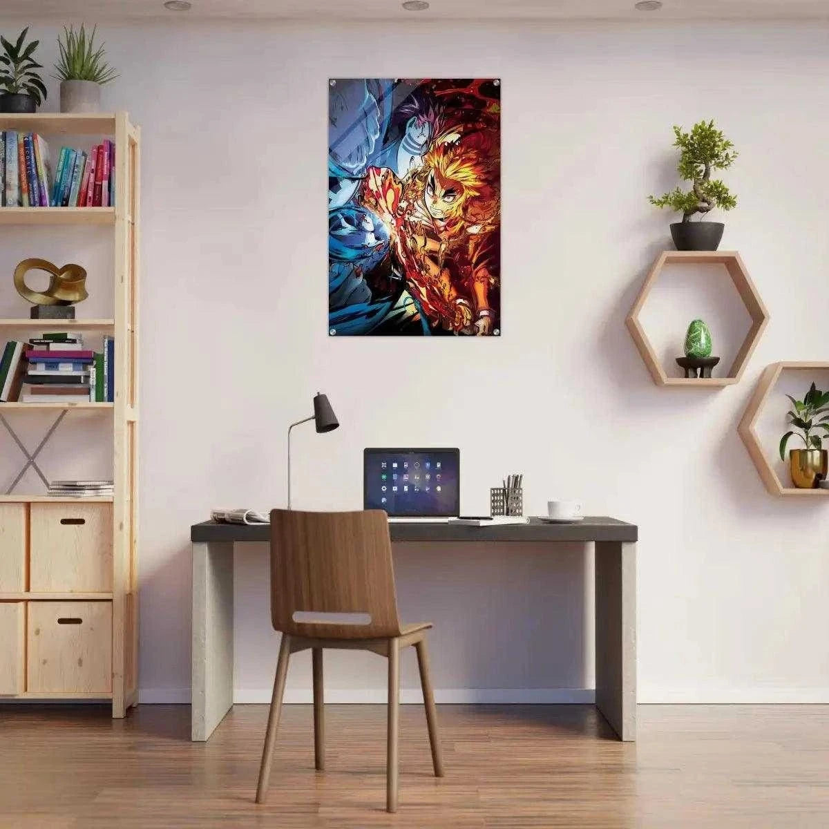 Rengoku vs. Akaza - Anime Leinwandbild SimpleCanvas Canvas