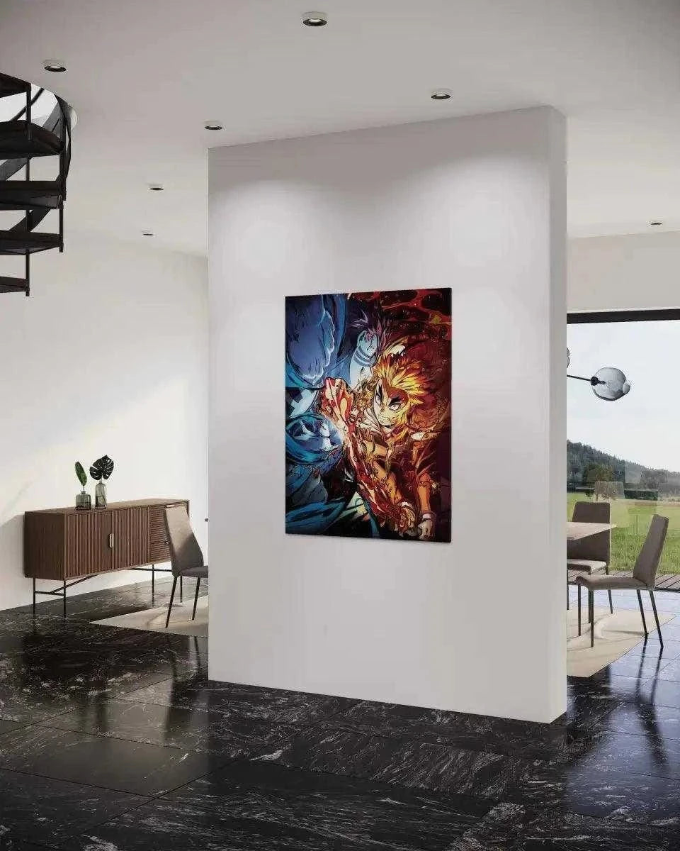 Rengoku vs. Akaza - Anime Leinwandbild SimpleCanvas Canvas