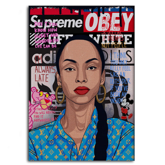 Sade Adu - Leinwandbild Pop Art Mildwords Canvas