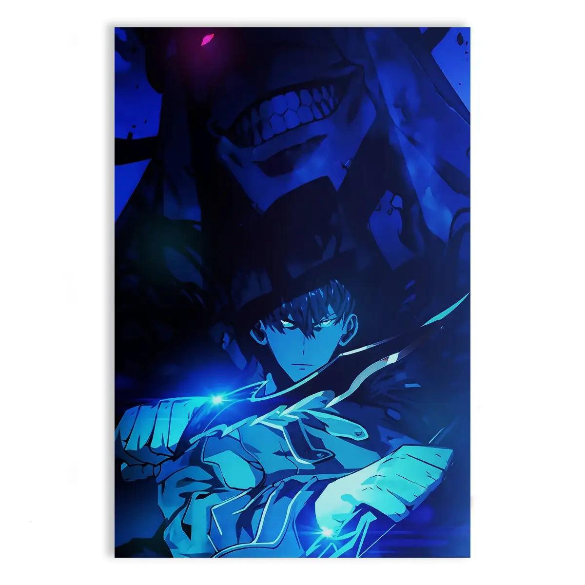 Sung Jinwoo Blue - Solo Leveling - Anime Leinwandbild - - anime canvas anime wallart anime wallpaper anime wandbild canvas Foto auf Leinwand home decor leinwandbilder leinwanddeko solo leveling wallart solo leveling wallpaper sung jinwoo solo leveling sung jinwoo wallart sung jinwoo wallpaper wall art wandbilder