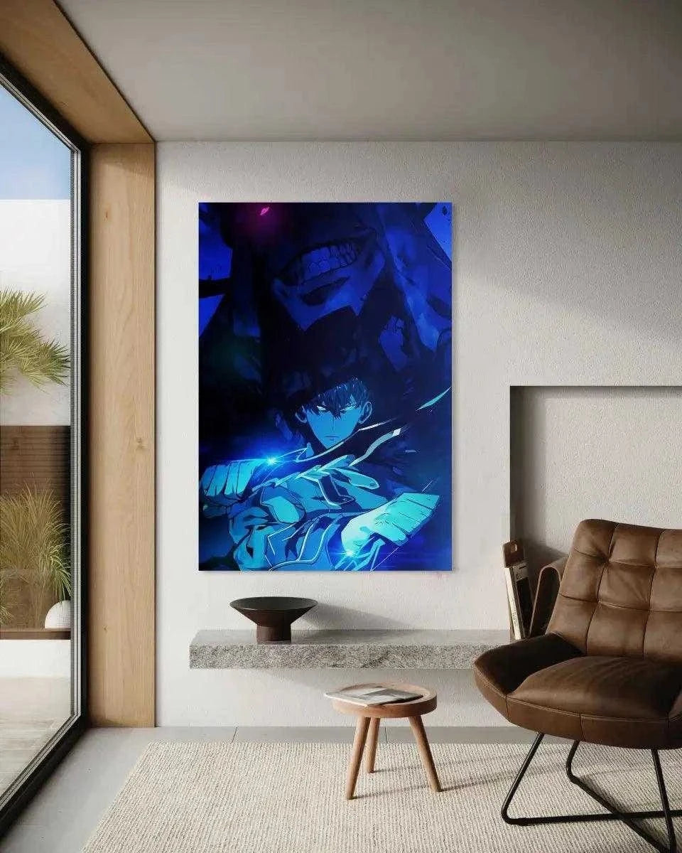 Sung Jinwoo Blue - Solo Leveling - Anime Leinwandbild SimpleCanvas Canvas