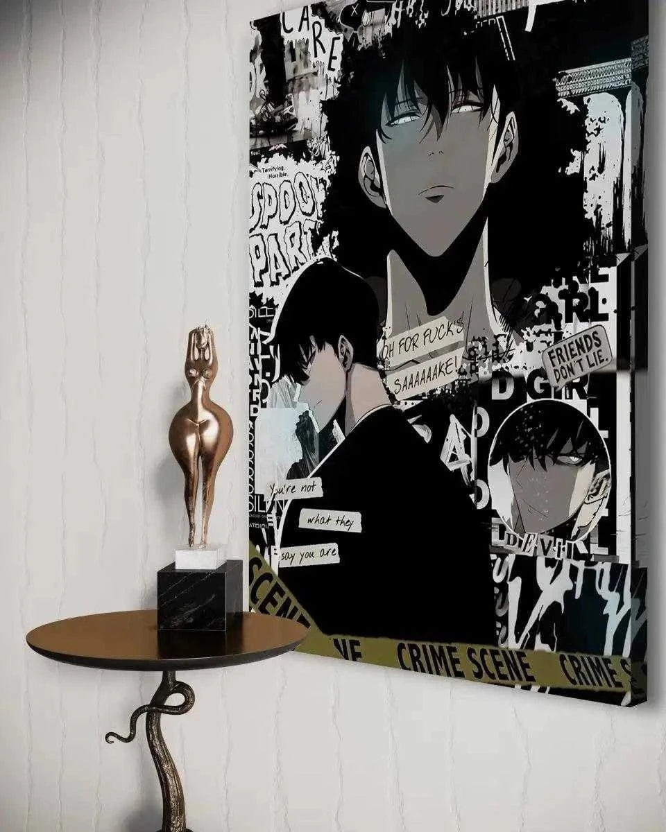 Sung Jinwoo Manga Style - Solo Leveling - Anime Leinwandbild SimpleCanvas Canvas