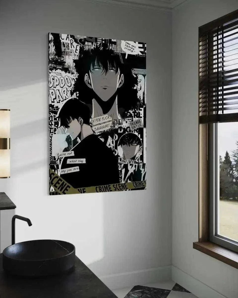 Sung Jinwoo Manga Style - Solo Leveling - Anime Leinwandbild SimpleCanvas Canvas