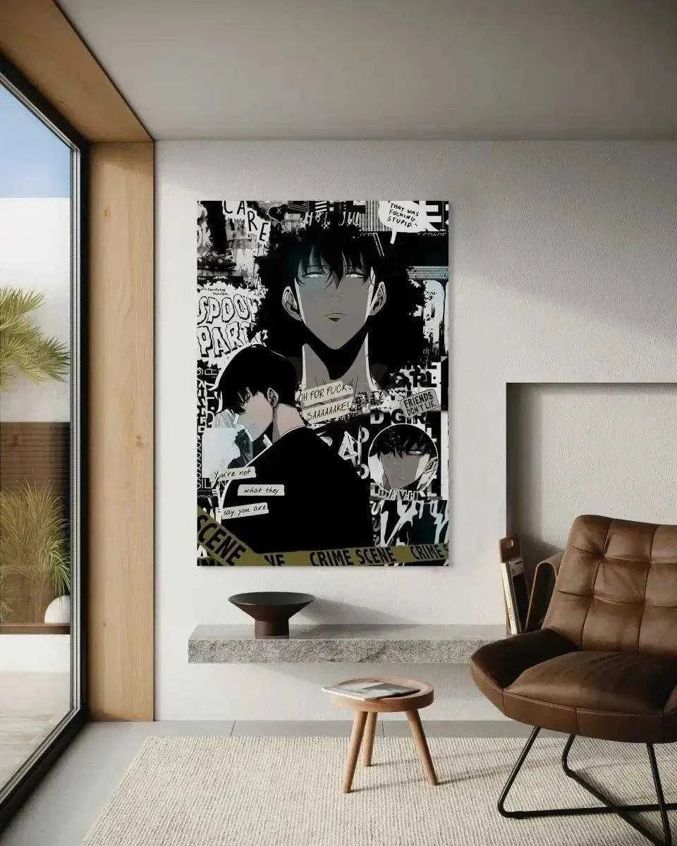 Sung Jinwoo Manga Style - Solo Leveling - Anime Leinwandbild SimpleCanvas Canvas