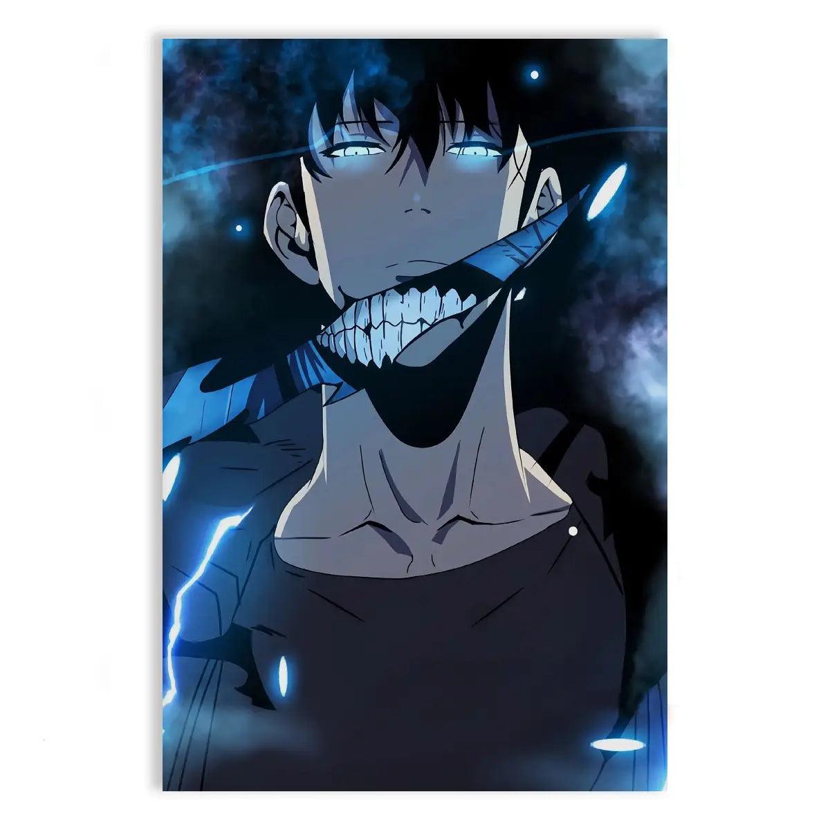 Sung Jinwoo Smile - Solo Leveling - Anime Leinwandbild - - 120x160 cm 150x200 cm 20x30 cm 40x60 cm 60x90 cm 80x120 cm anime canvas Anime Fan Collection anime wallart anime wallpaper anime wandbild black canvas Foto auf Leinwand Gift for Anime Fans home decor leinwandbilder leinwanddeko light blue picture solo leveling wallart solo leveling wallpaper sung jinwoo solo leveling sung jinwoo wallart sung jinwoo wallpaper wall art wandbilder