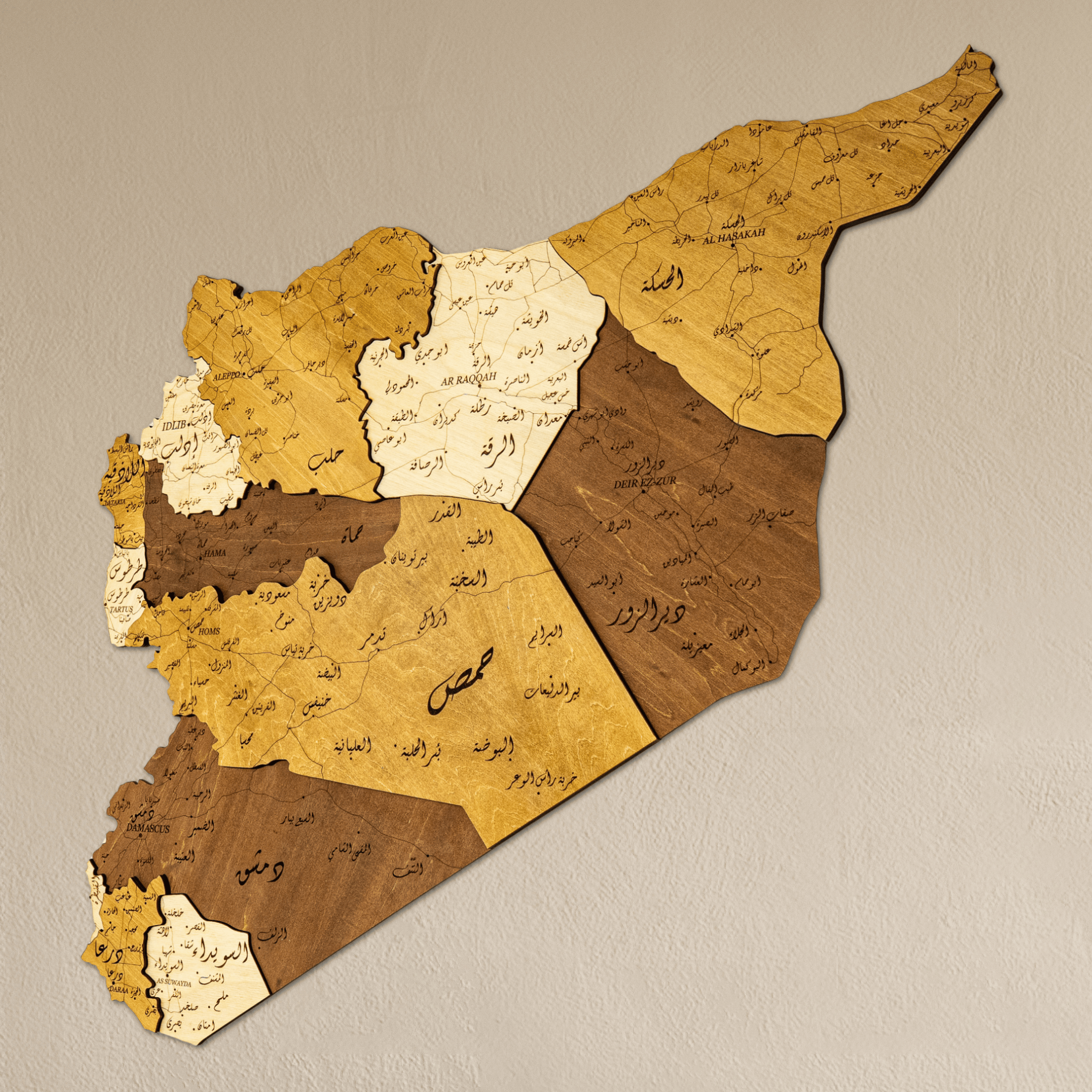 Syrien 3D Holzkarte The5thFlavour 3D Wooden Country Maps