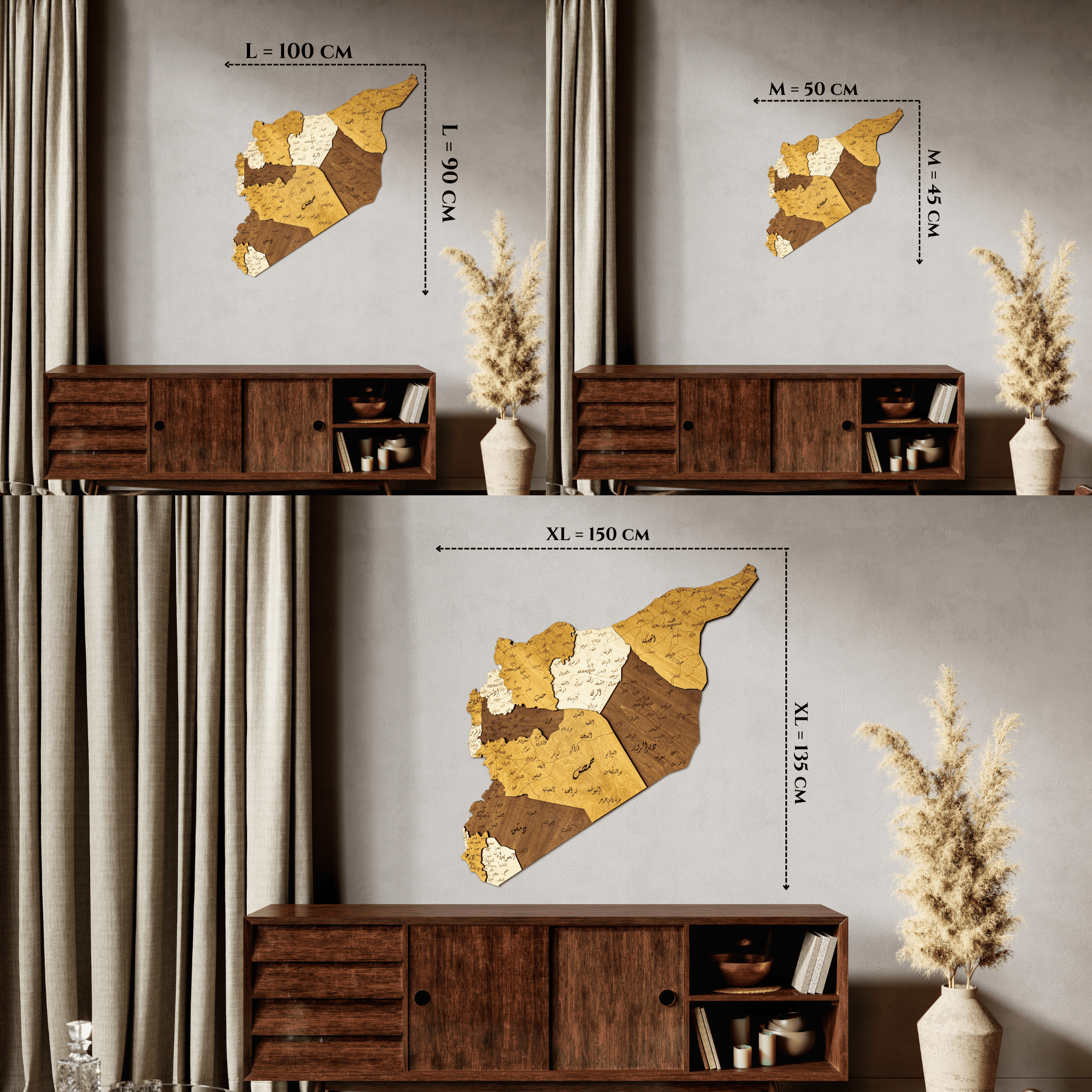 Syrien 3D Holzkarte The5thFlavour 3D Wooden Country Maps