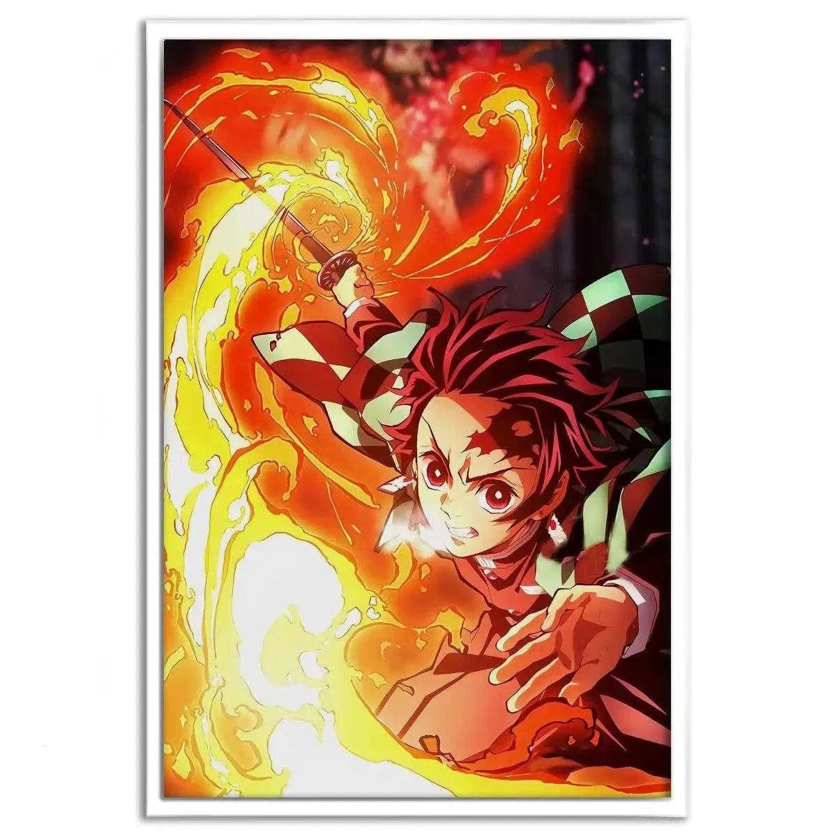 Tanjiro Fire Breathing - Demon Slayer - Anime Leinwandbild SimpleCanvas Canvas