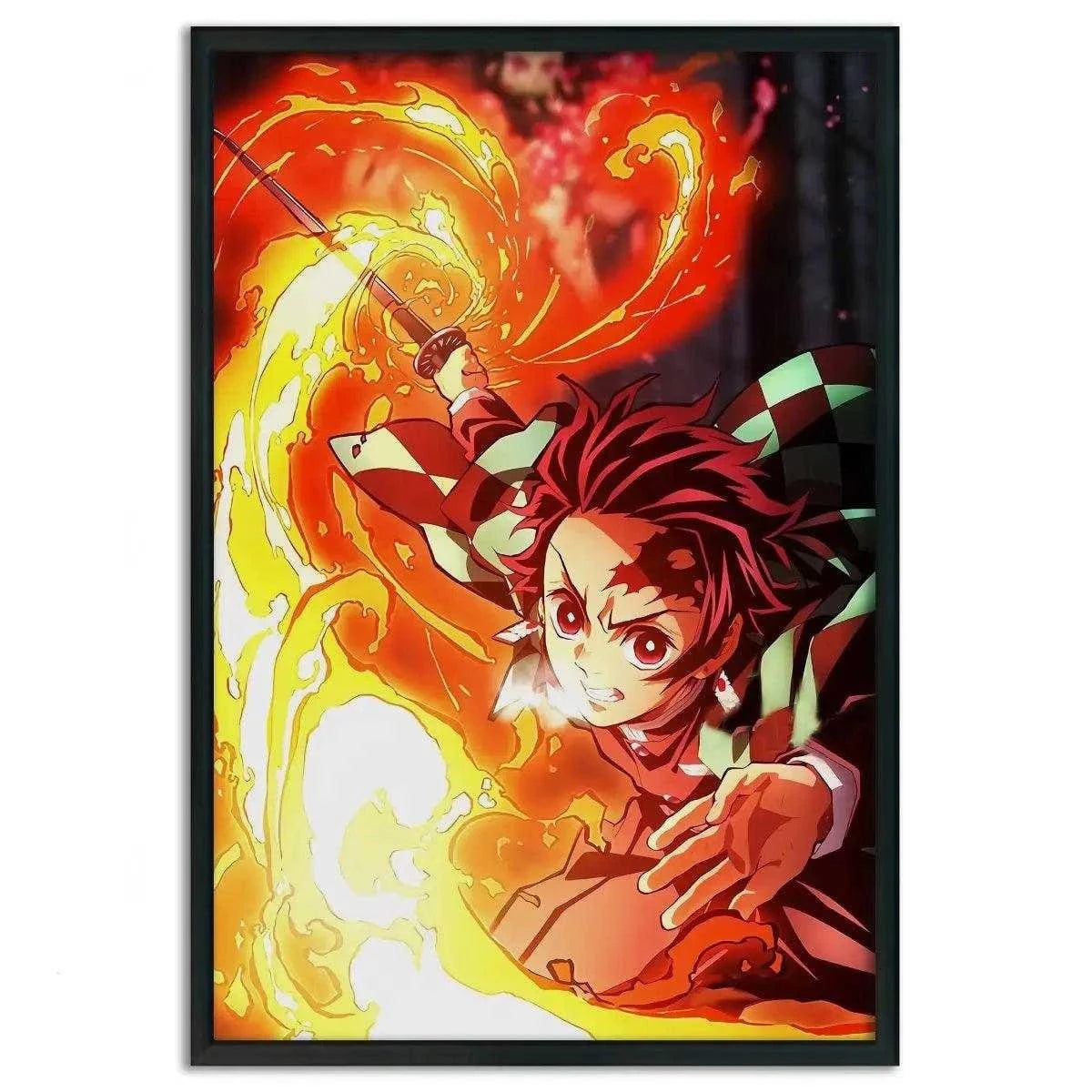 Tanjiro Fire Breathing - Demon Slayer - Anime Leinwandbild SimpleCanvas Canvas