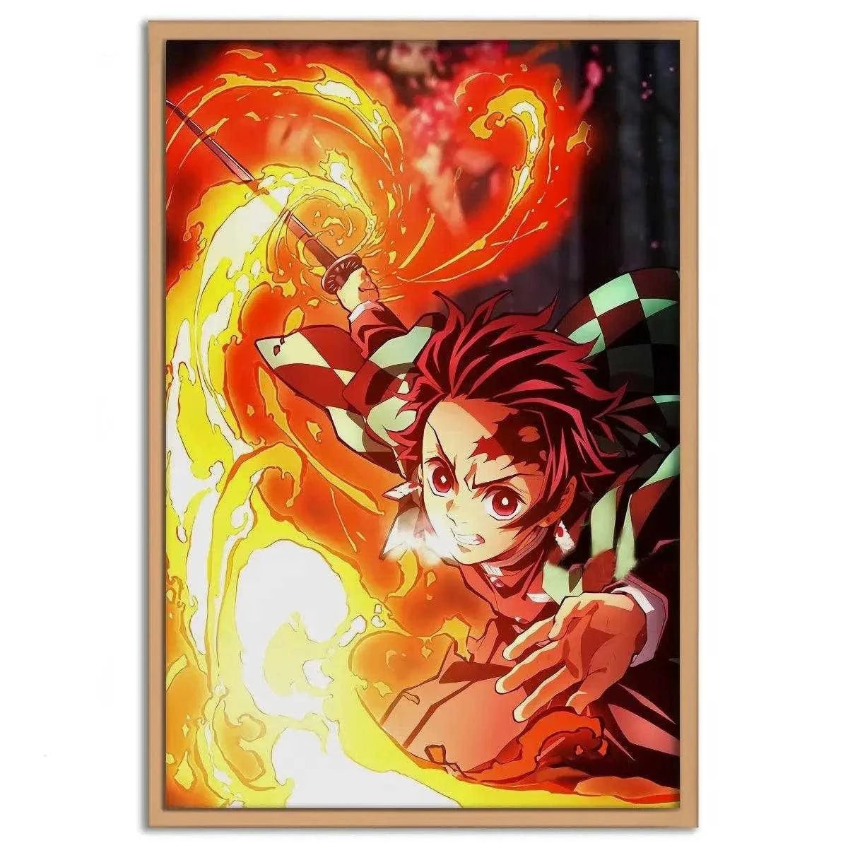 Tanjiro Fire Breathing - Demon Slayer - Anime Leinwandbild SimpleCanvas Canvas