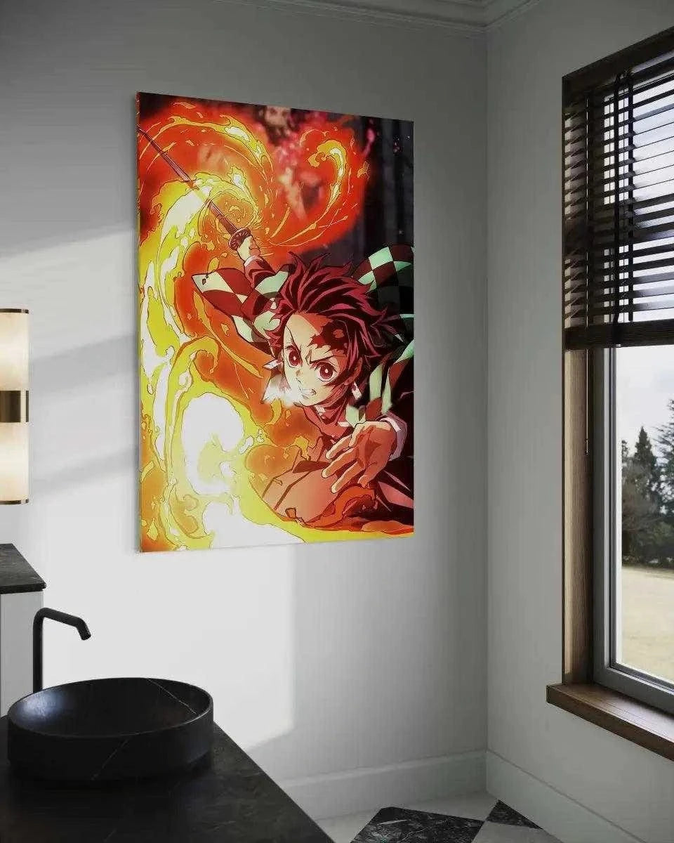Tanjiro Fire Breathing - Demon Slayer - Anime Leinwandbild SimpleCanvas Canvas