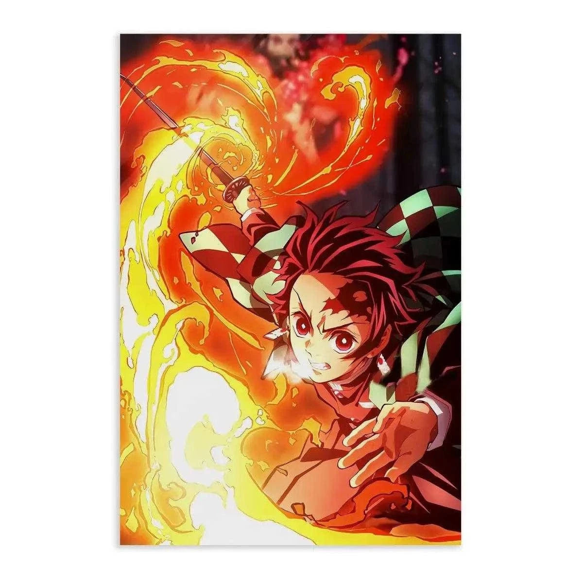Tanjiro Fire Breathing - Demon Slayer - Anime Leinwandbild SimpleCanvas Canvas