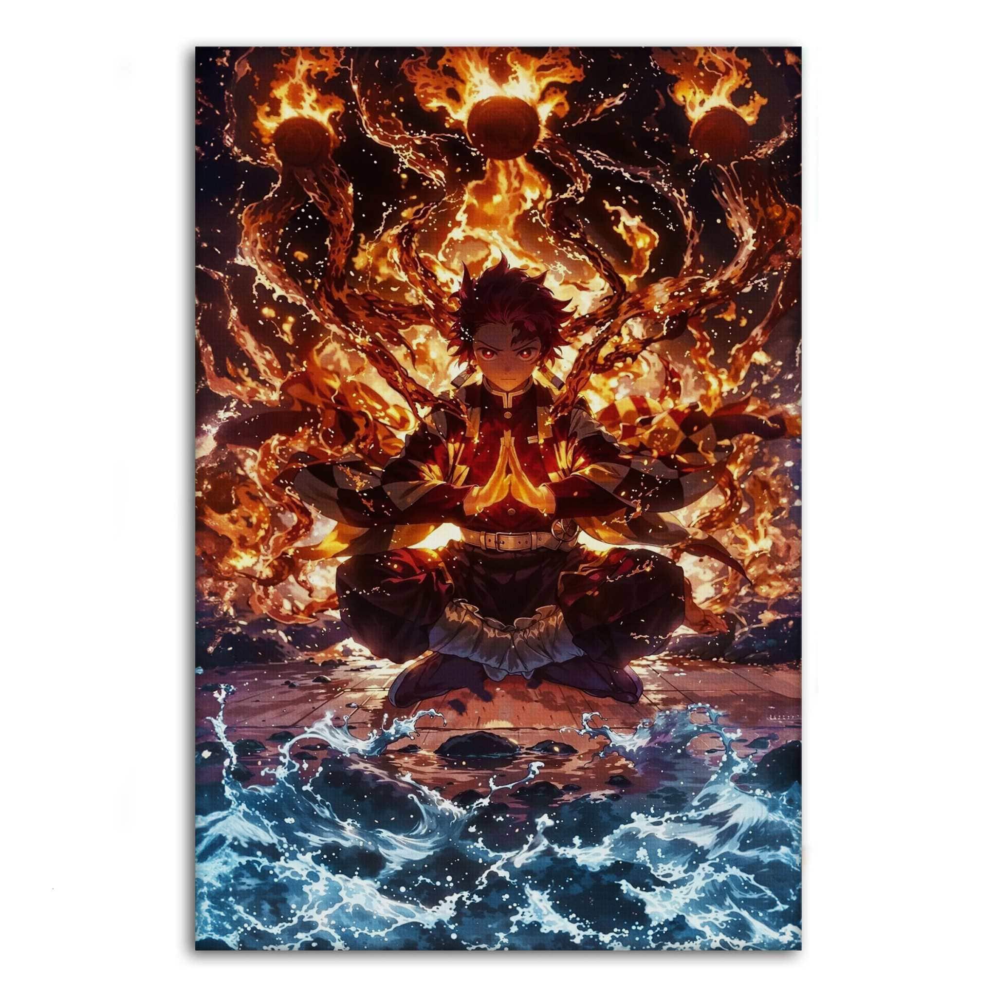 Tanjiro Meditation - Demon Slayer - Anime Leinwandbild SimpleCanvas Canvas