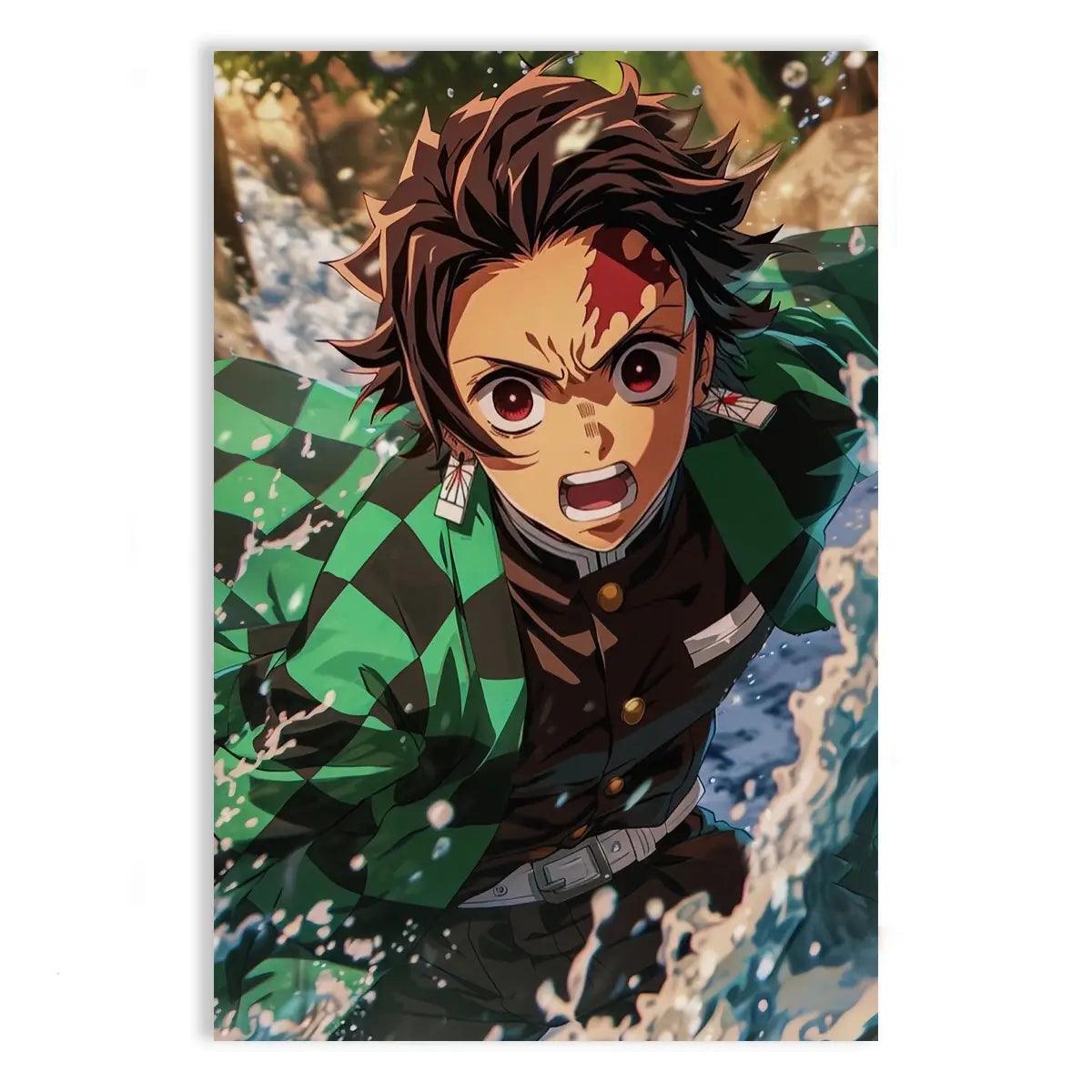 Tanjiro Water Breathing - Demon Slayer - Anime Leinwandbild - - anime canvas anime wallart anime wallpaper anime wandbild canvas demon slayer canvas demon slayer wall art Foto auf Leinwand home decor leinwandbilder leinwanddeko tanjiro demon slayer tanjiro water breathing wall art wandbilder