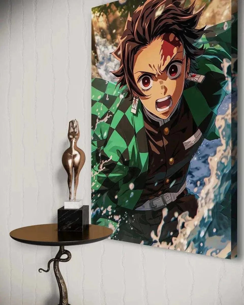 Tanjiro Water Breathing - Demon Slayer - Anime Leinwandbild SimpleCanvas Canvas