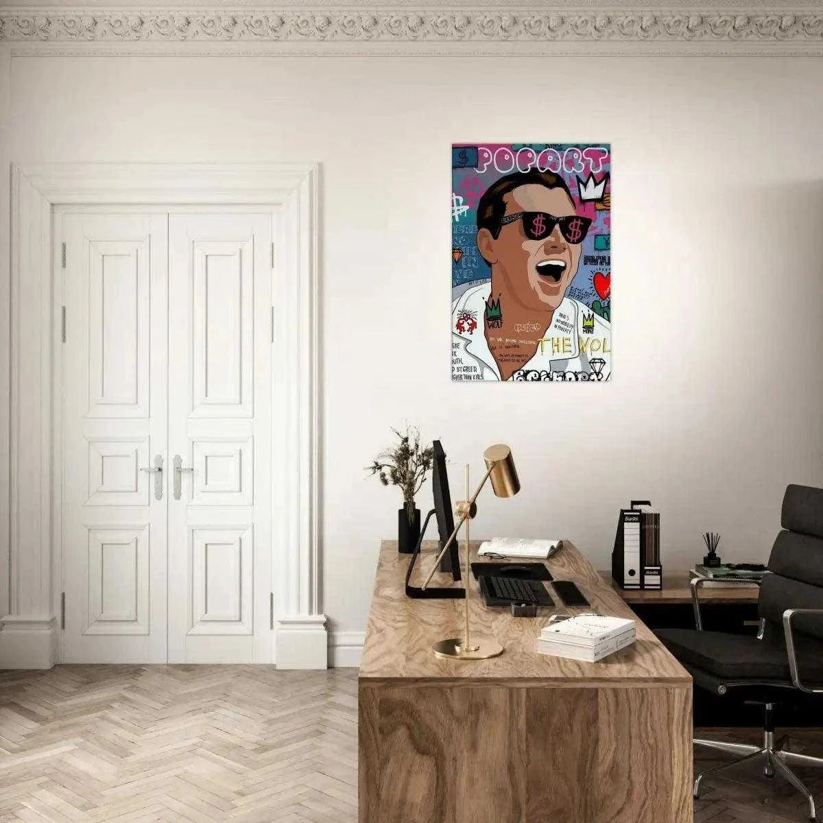 The Wolf - Jordan Belfort - Leinwandbild Pop Art SimpleCanvas Canvas
