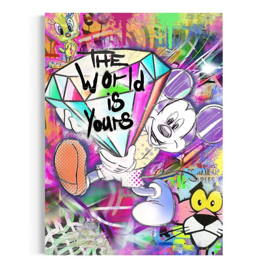 The world is yours - Mickey - Leinwandbild Pop Art - - Bambi wall art canvas dagobert duck wall art dagobert pop art disney pop art disney wall art Foto auf Leinwand heroesberlinpopart joker wallart leinwandbilder luxury wall art mickey mouse pop art mickey mouse wall art micky maus bilder pop art pop art canvas simpson wall art the dark knight wall art wandbilder