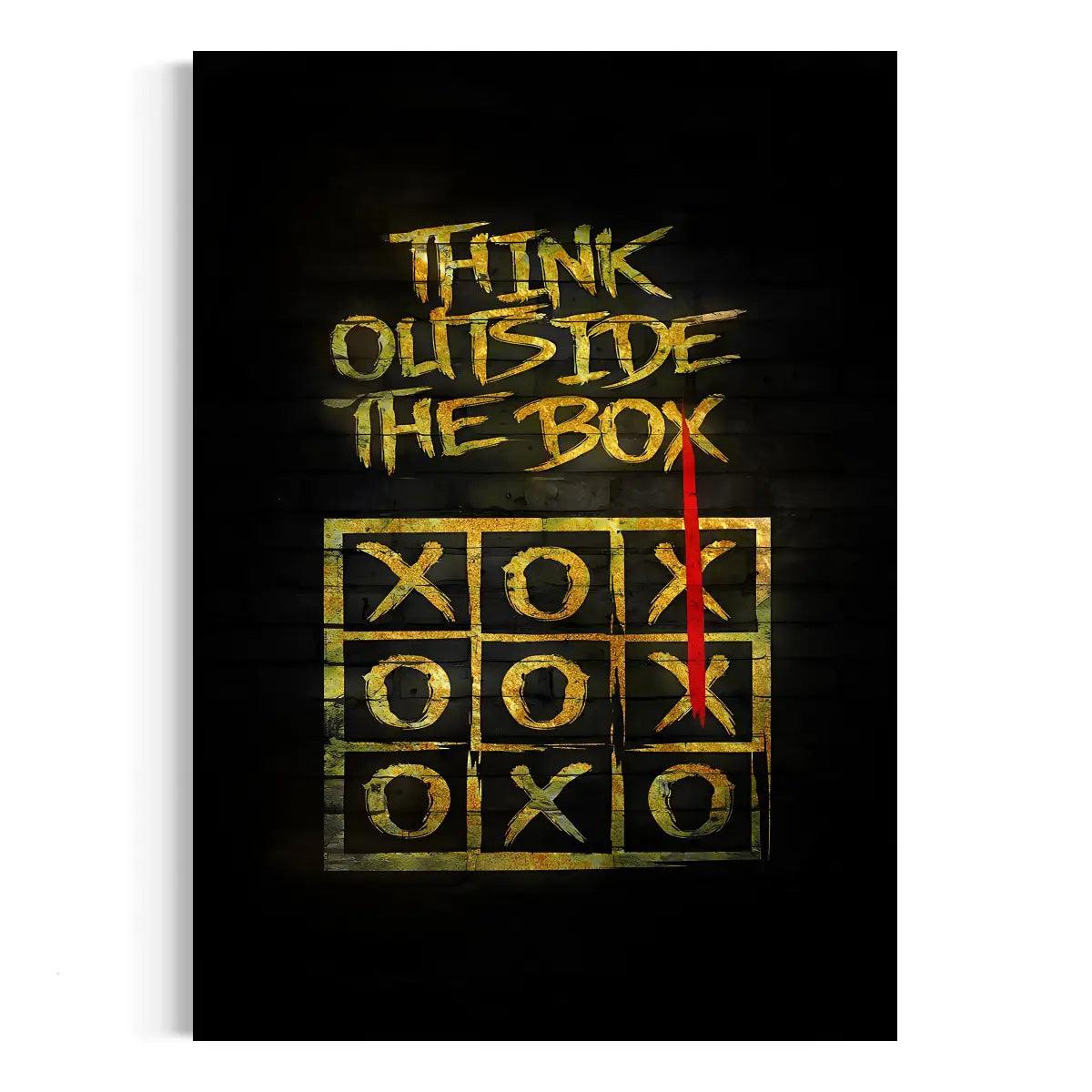 Think outside the Box - Leinwandbild Motivation - - 120x160 cm 150x200 cm 20x30 cm 40x60 cm 60x90 cm 80x120 cm black canvas Foto auf Leinwand hard work beats talent Home Decor leinwandbilder leinwandbilder luxuriös leinwandbilder motivation leinwanddeko luxury canvas luxury wall art mindset canvas pop art Sublimation Sublimation Designs text wall art wandbilder yellow