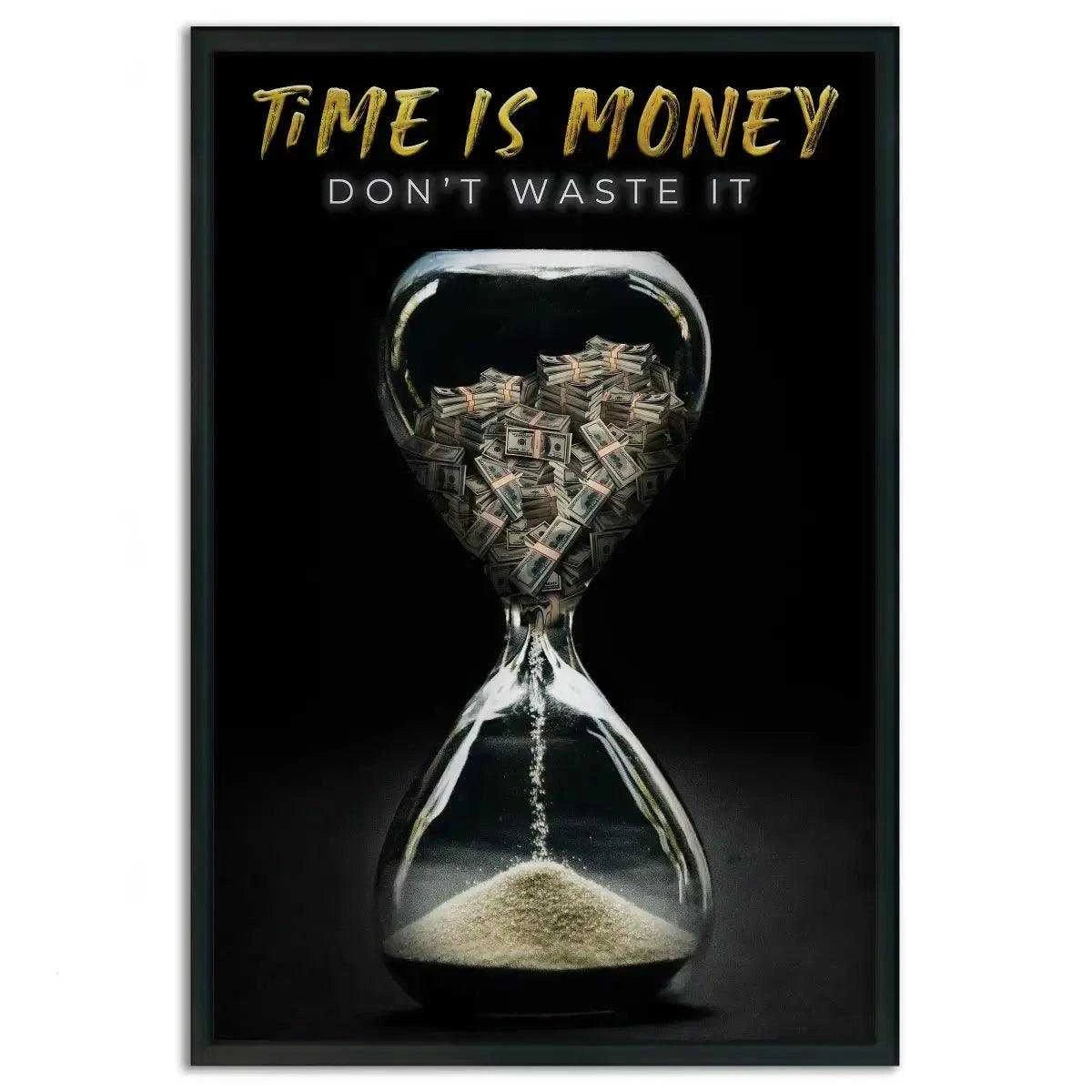 Time is money - Leinwandbild Motivation - - 120x160 cm 150x200 cm 20x30 cm 40x60 cm 60x90 cm 80x120 cm black canvas Common Areas in Educational Institutes Entrepreneurial Spaces Foto auf Leinwand Home Decor Inspirational Spaces leinwandbilder leinwandbilder motivation leinwanddeko luxury canvas mindset canvas motivation canvas motivation poster motivation wandbild motivational Office Decor Study Room Decor text time is money motivation time is money wallart wall art wandbilder