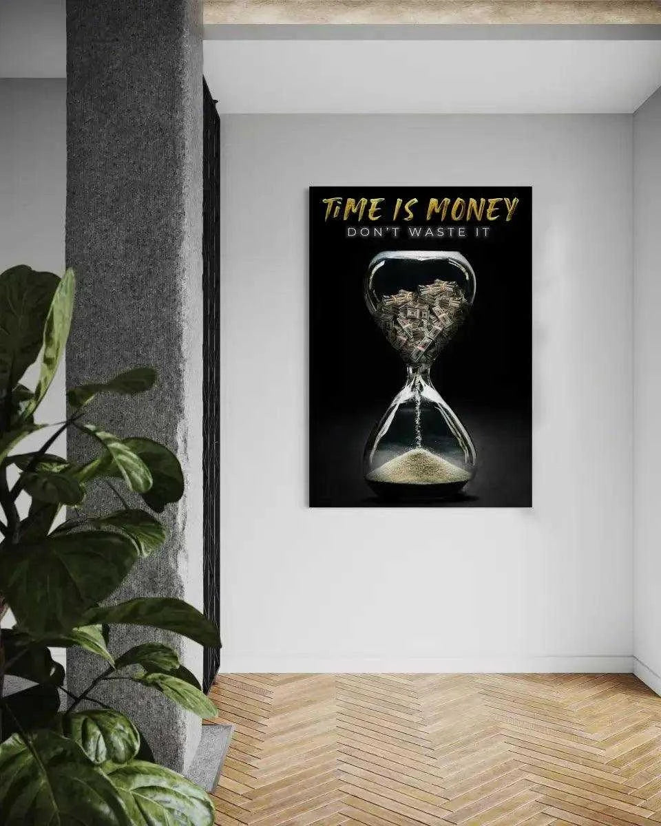 Time is money - Leinwandbild Motivation - - 120x160 cm 150x200 cm 20x30 cm 40x60 cm 60x90 cm 80x120 cm black canvas Common Areas in Educational Institutes Entrepreneurial Spaces Foto auf Leinwand Home Decor Inspirational Spaces leinwandbilder leinwandbilder motivation leinwanddeko luxury canvas mindset canvas motivation canvas motivation poster motivation wandbild motivational Office Decor Study Room Decor text time is money motivation time is money wallart wall art wandbilder