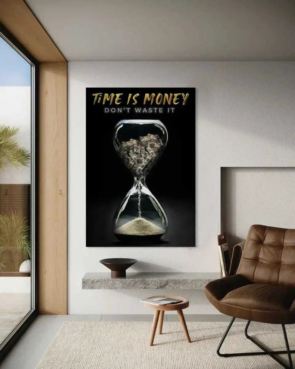 Time is money - Leinwandbild Motivation - - 120x160 cm 150x200 cm 20x30 cm 40x60 cm 60x90 cm 80x120 cm black canvas Common Areas in Educational Institutes Entrepreneurial Spaces Foto auf Leinwand Home Decor Inspirational Spaces leinwandbilder leinwandbilder motivation leinwanddeko luxury canvas mindset canvas motivation canvas motivation poster motivation wandbild motivational Office Decor Study Room Decor text time is money motivation time is money wallart wall art wandbilder